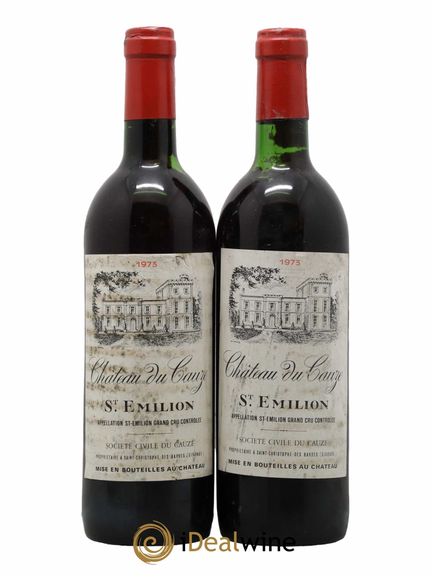 Saint-Émilion Grand Cru Château du Cauze 1973 - Lot de 2 bouteilles - 0