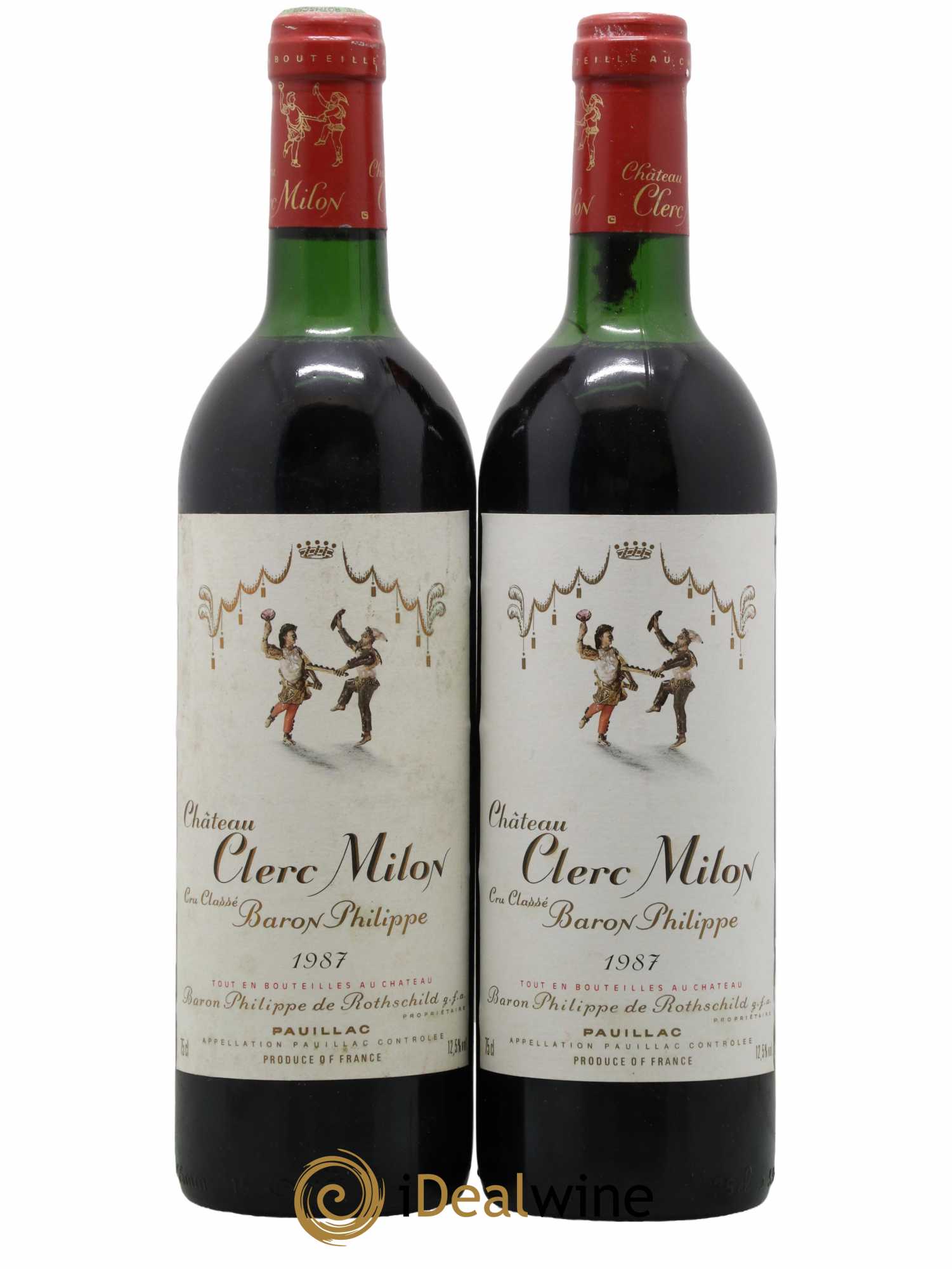 Château Clerc Milon 5ème Grand Cru Classé 1987 - Lot de 2 bouteilles - 0