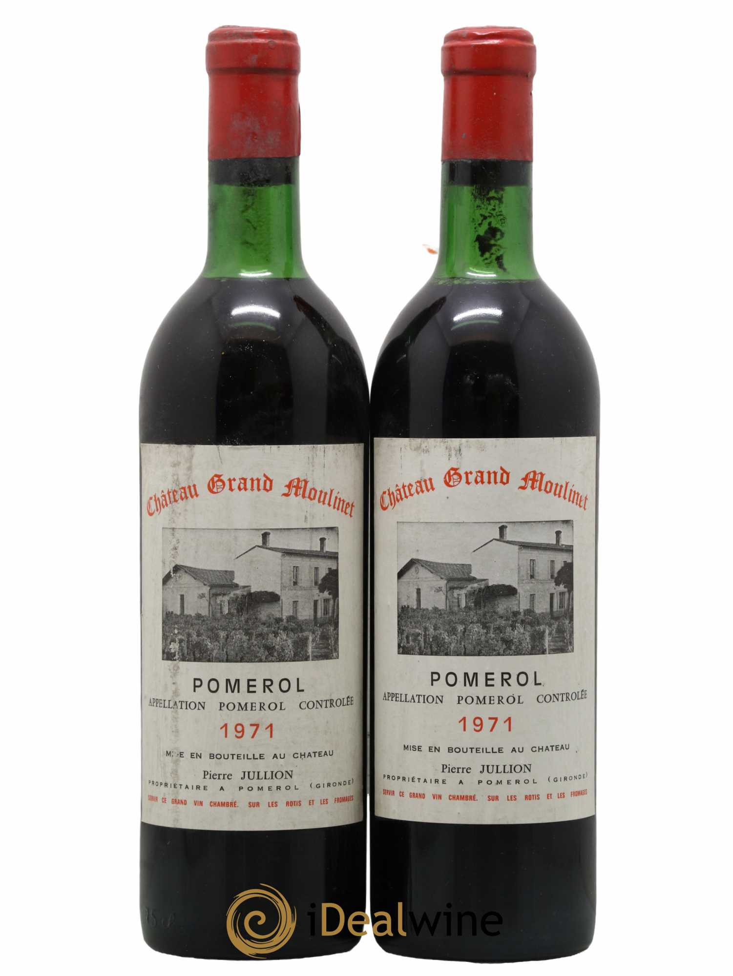 Pomerol Château Grand Moulinet 1971 - Lot de 2 bouteilles - 0