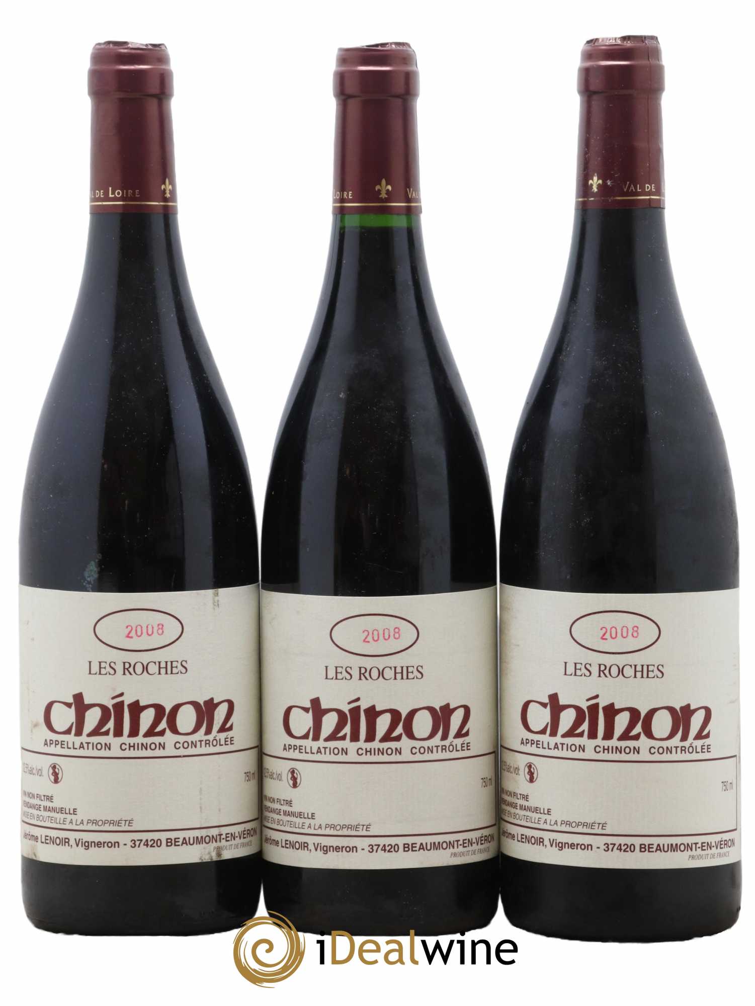Chinon Les Roches Lenoir (Domaine) 2008 - Lot de 3 bouteilles - 0