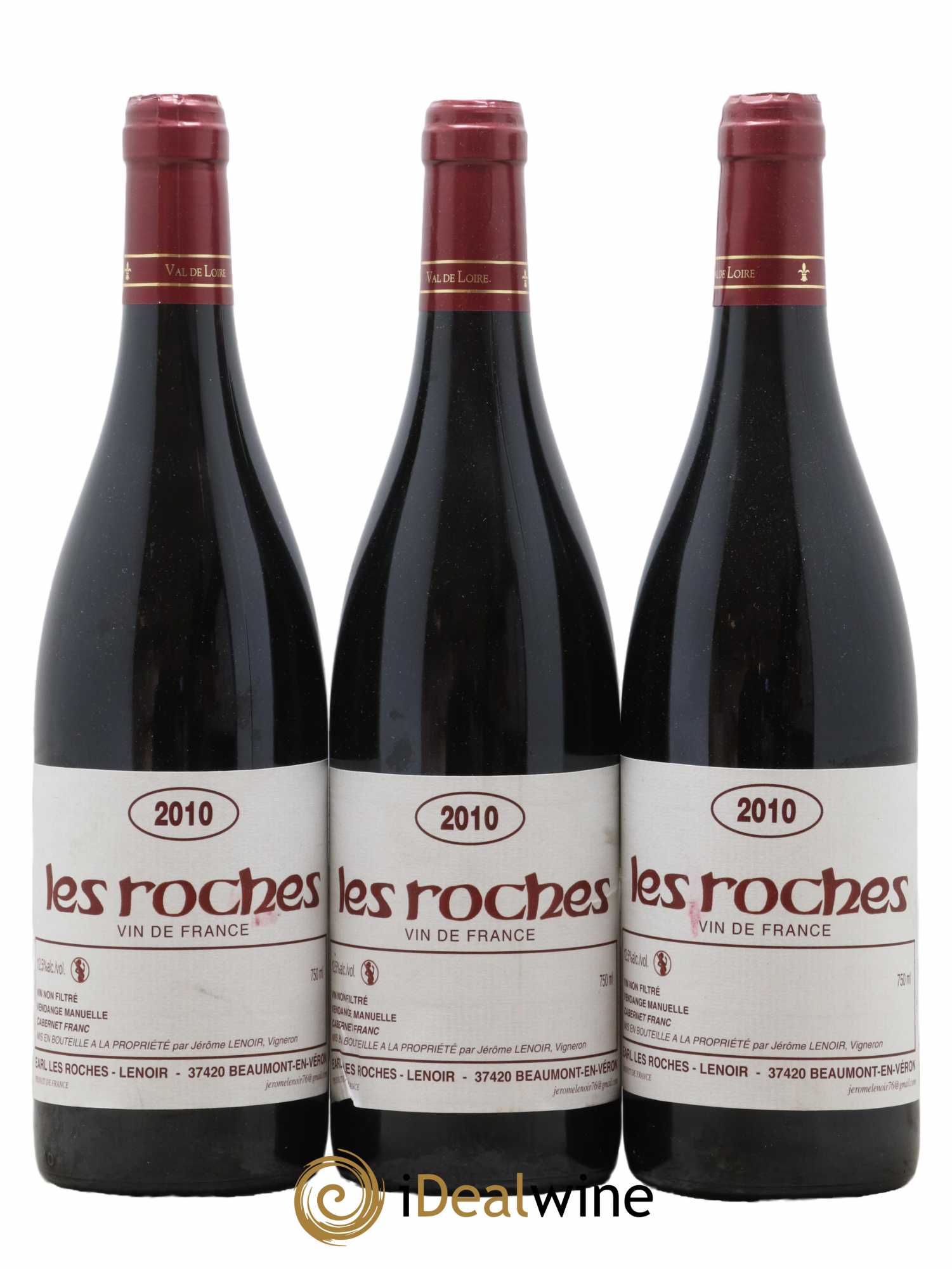 Vin de France Les Roches Lenoir (Domaine) 2010 - Lot de 3 bouteilles - 0