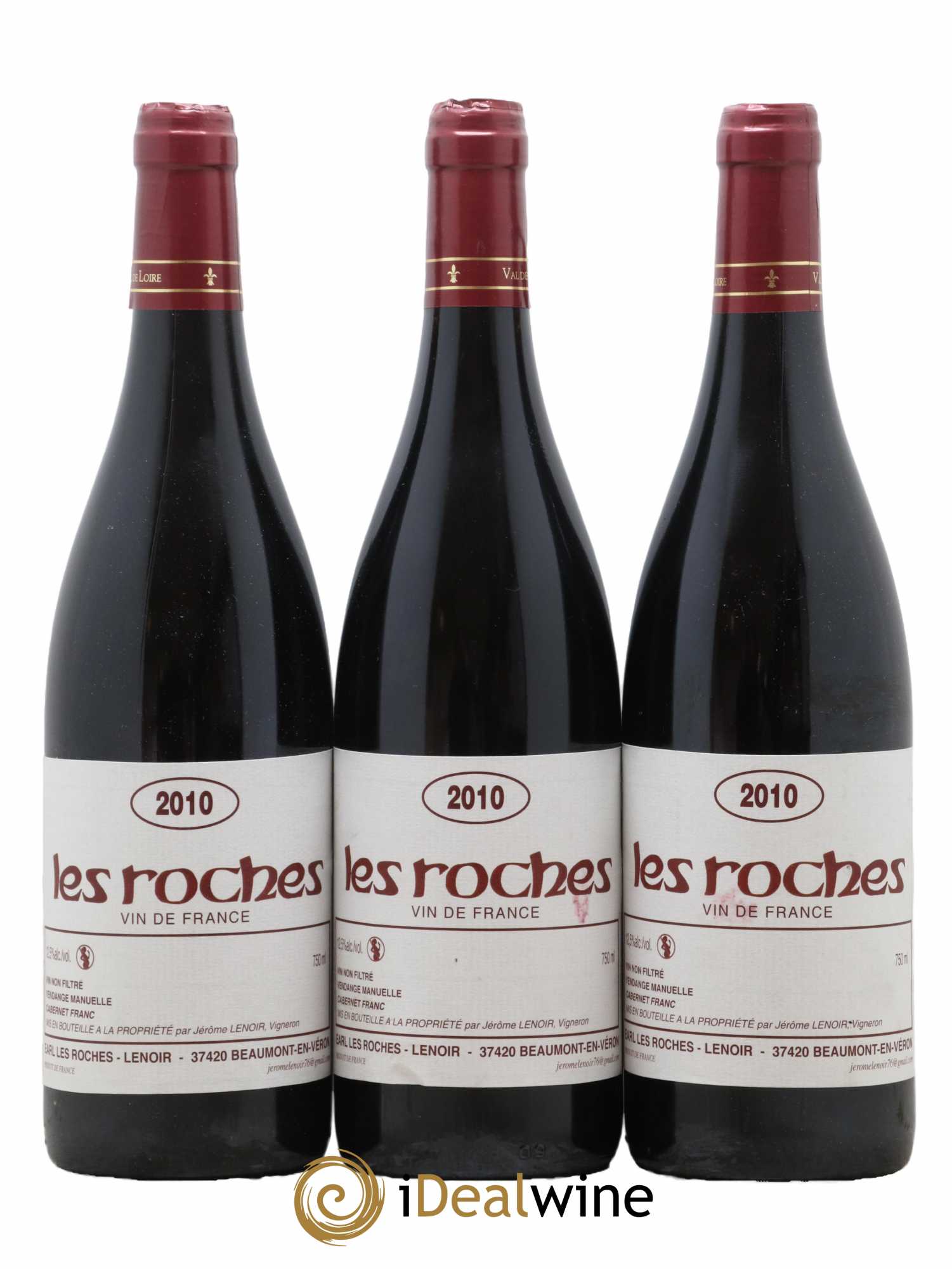 Vin de France Les Roches Lenoir (Domaine) 2010 - Lot de 3 bouteilles - 0