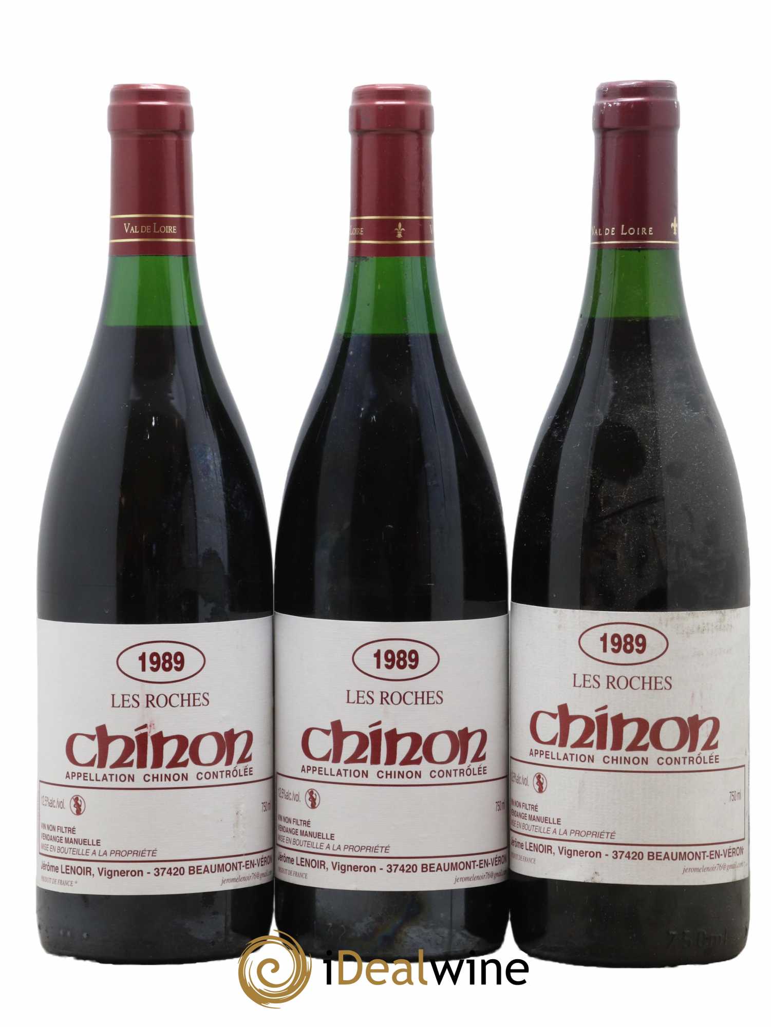 Chinon Les Roches Lenoir (Domaine) 1989 - Lot de 3 bouteilles - 0