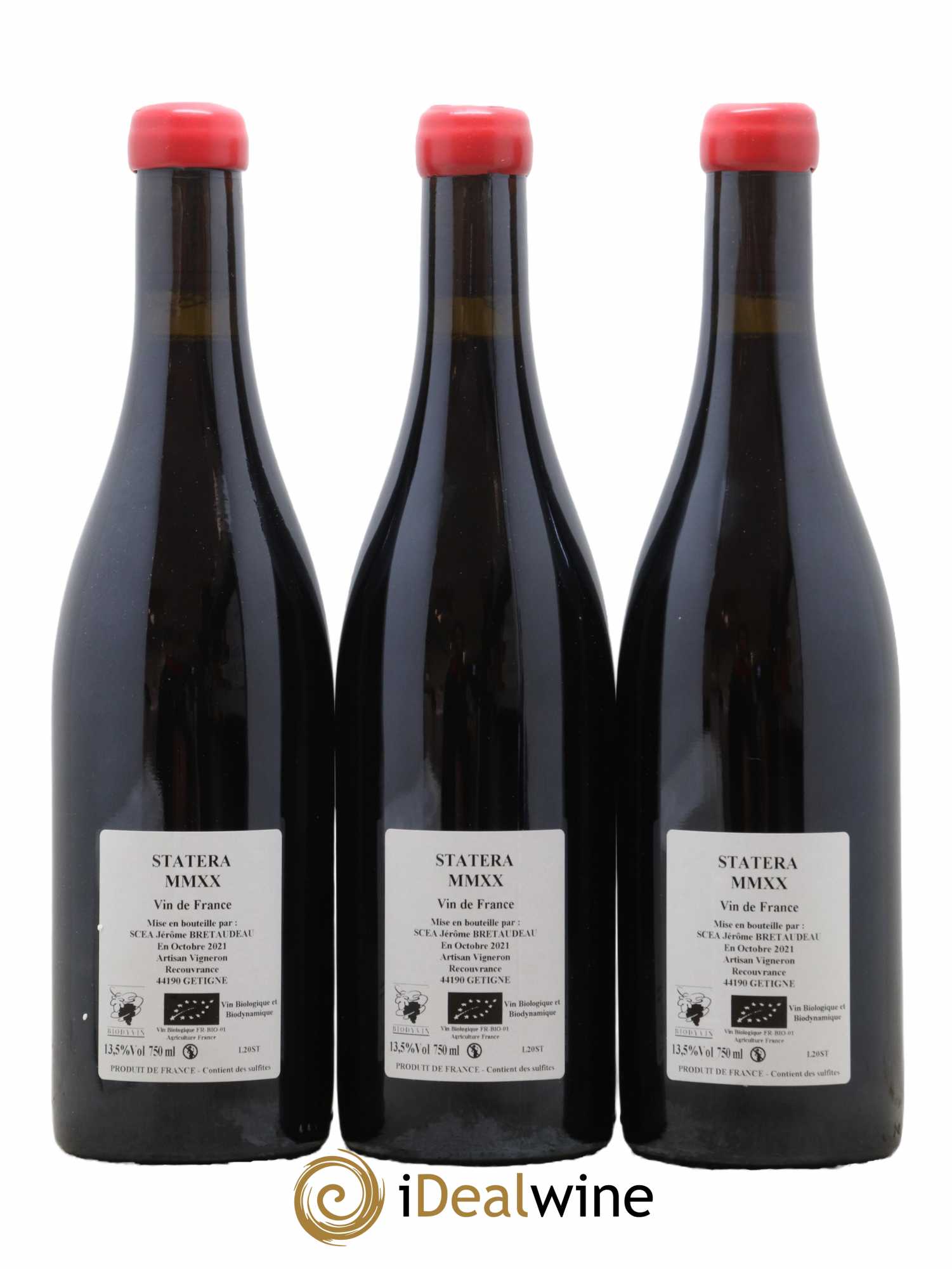 Vin de France Statera Jérôme Bretaudeau - Domaine de Bellevue 2020 - Lot de 3 bouteilles - 1