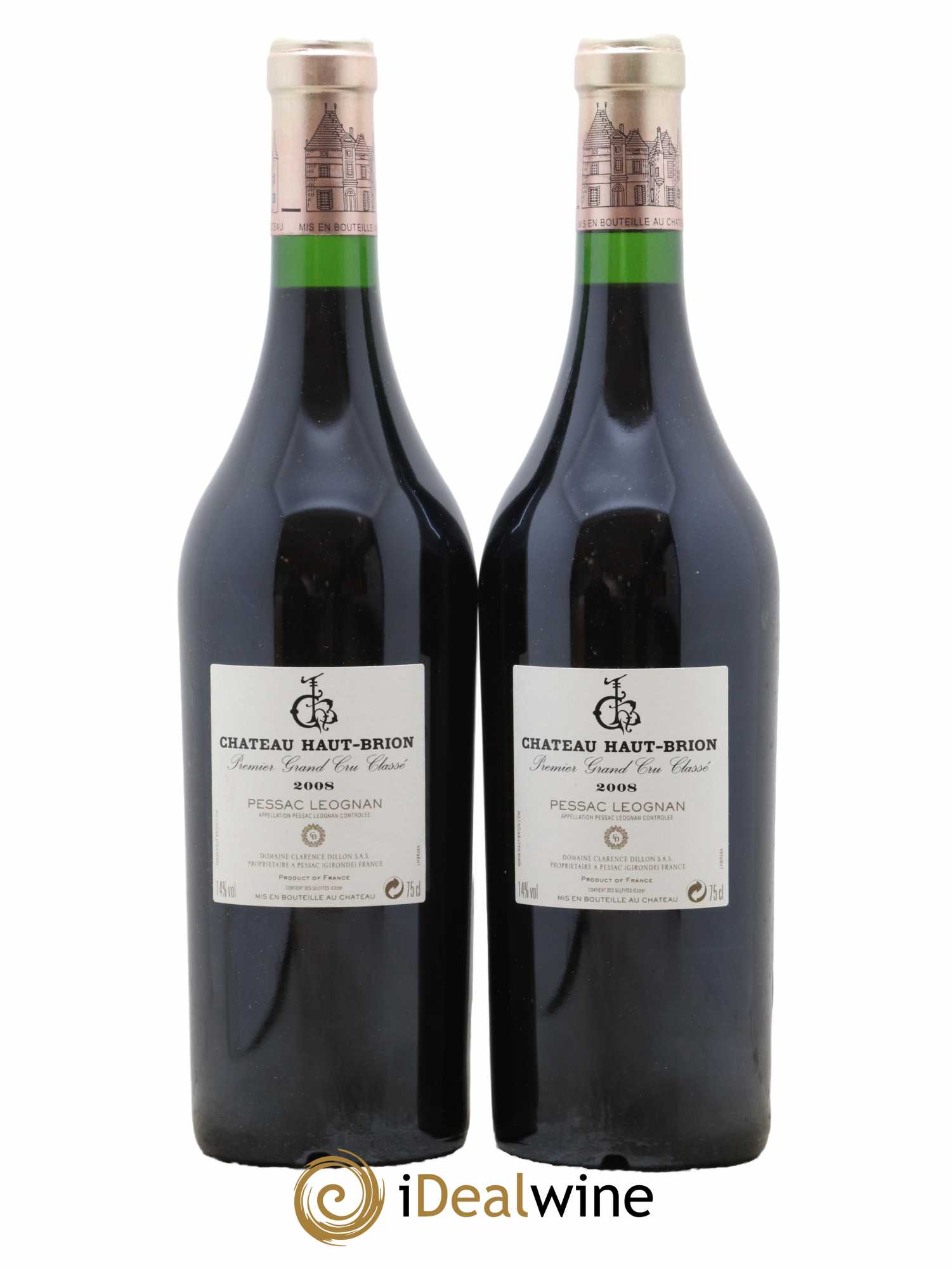 Château Haut Brion 1er Grand Cru Classé 2008 - Lot de 2 bouteilles - 1