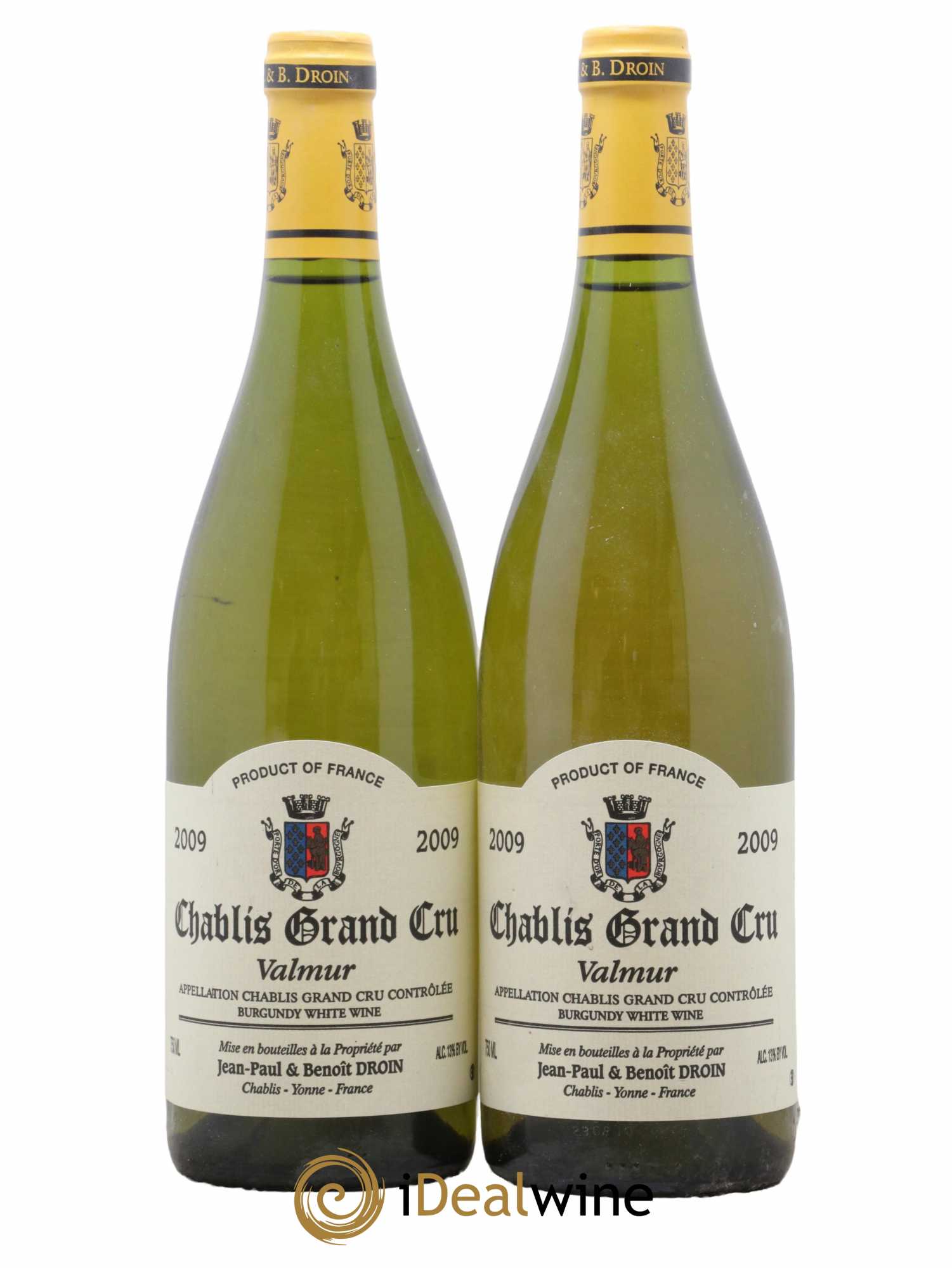 Chablis Grand Cru Valmur Jean-Paul & Benoît Droin (Domaine) 2009 - Lot de 2 bouteilles - 0