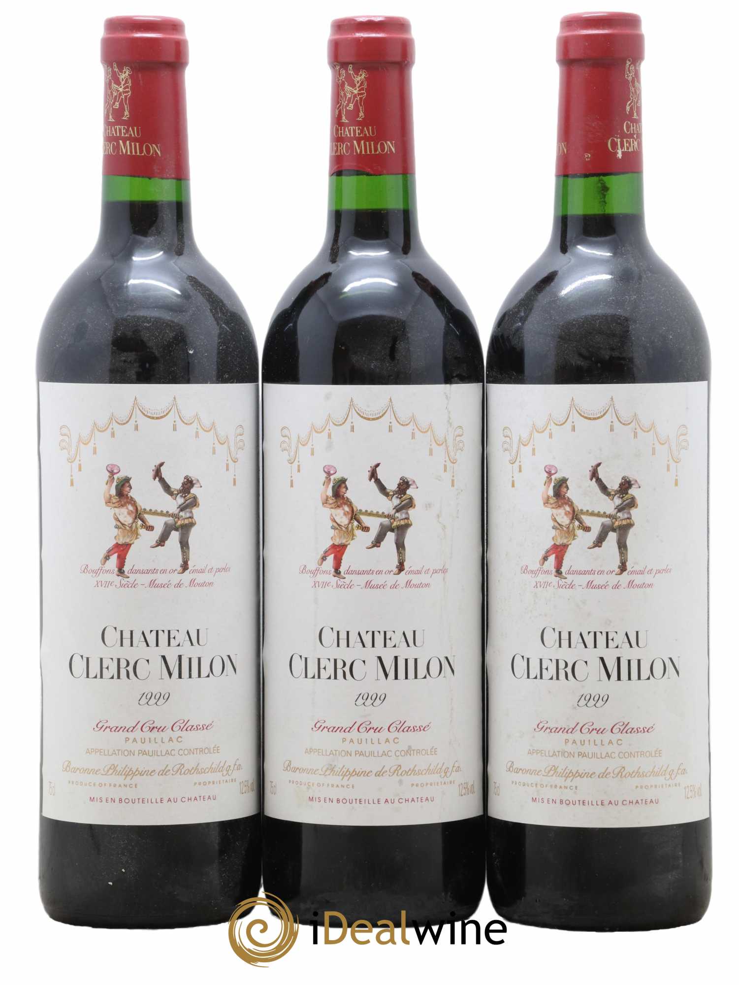 Château Clerc Milon 5ème Grand Cru Classé 1999 - Lot de 3 bouteilles - 0