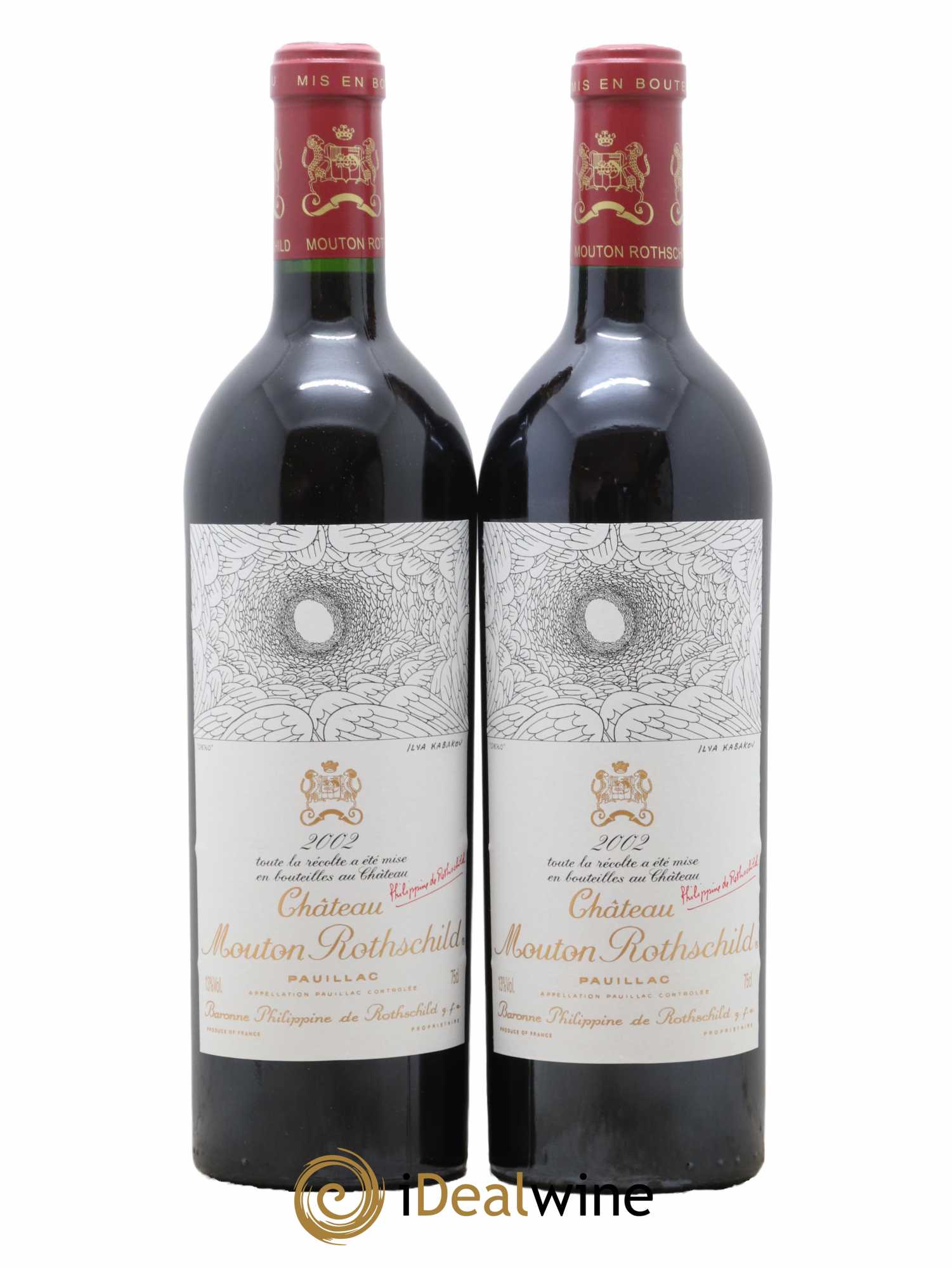 Château Mouton Rothschild 1er Grand Cru Classé 2002 - Lot de 2 bouteilles - 0