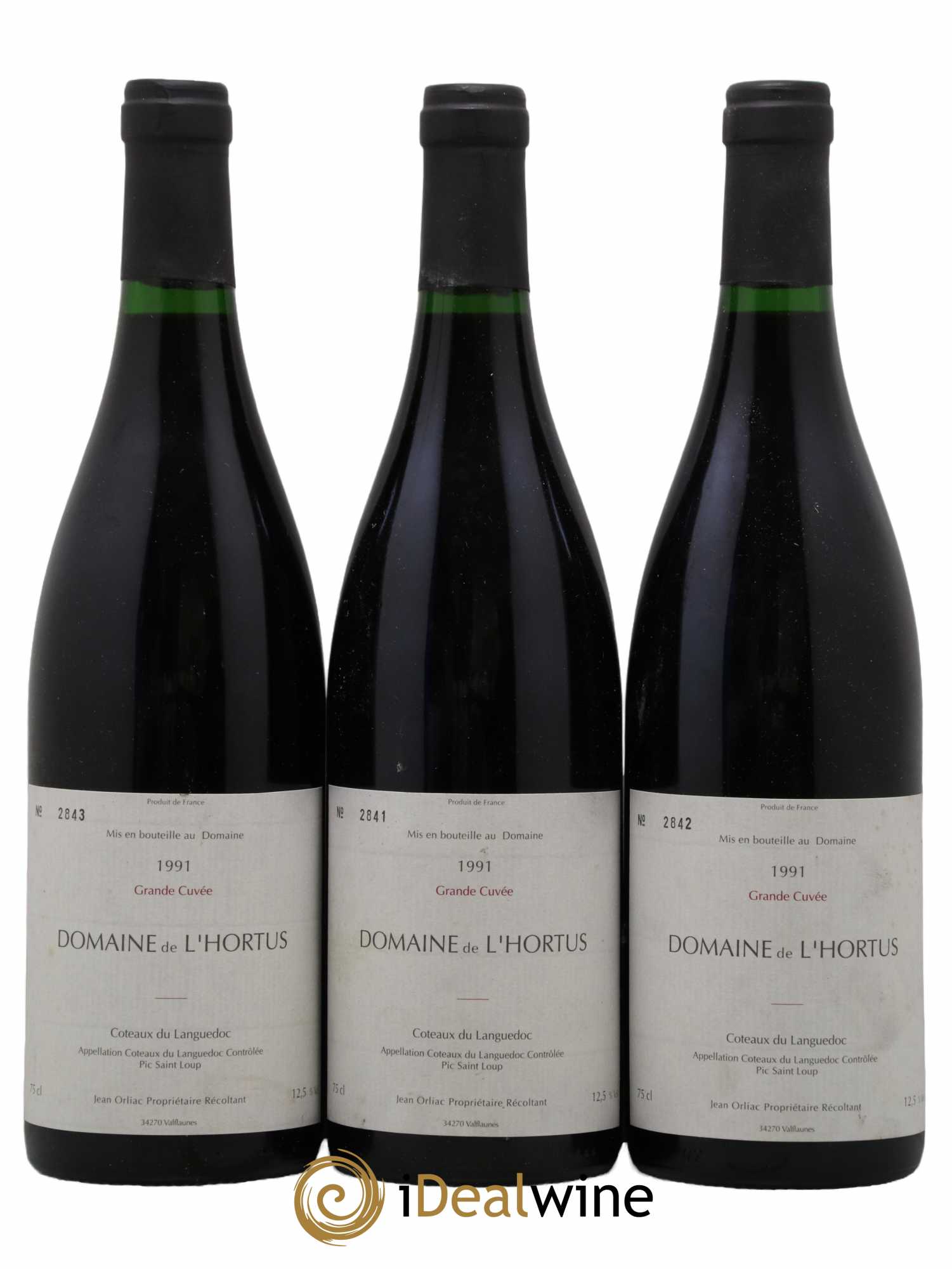 Pic Saint-Loup Domaine de L'Hortus Grande Cuvée Famille Orliac 1991 - Lot de 3 bouteilles - 0