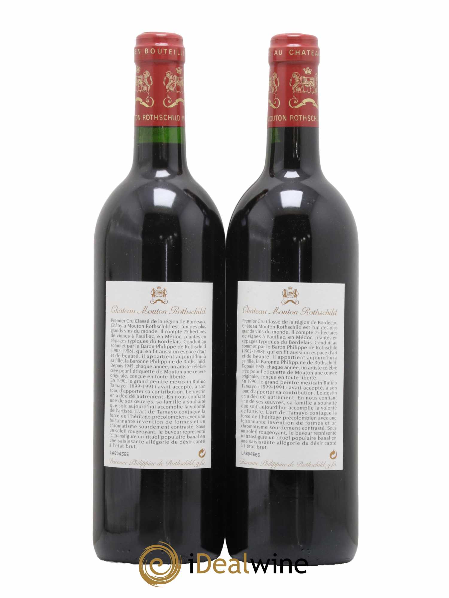 Château Mouton Rothschild 1er Grand Cru Classé 1998 - Lot de 2 bouteilles - 1