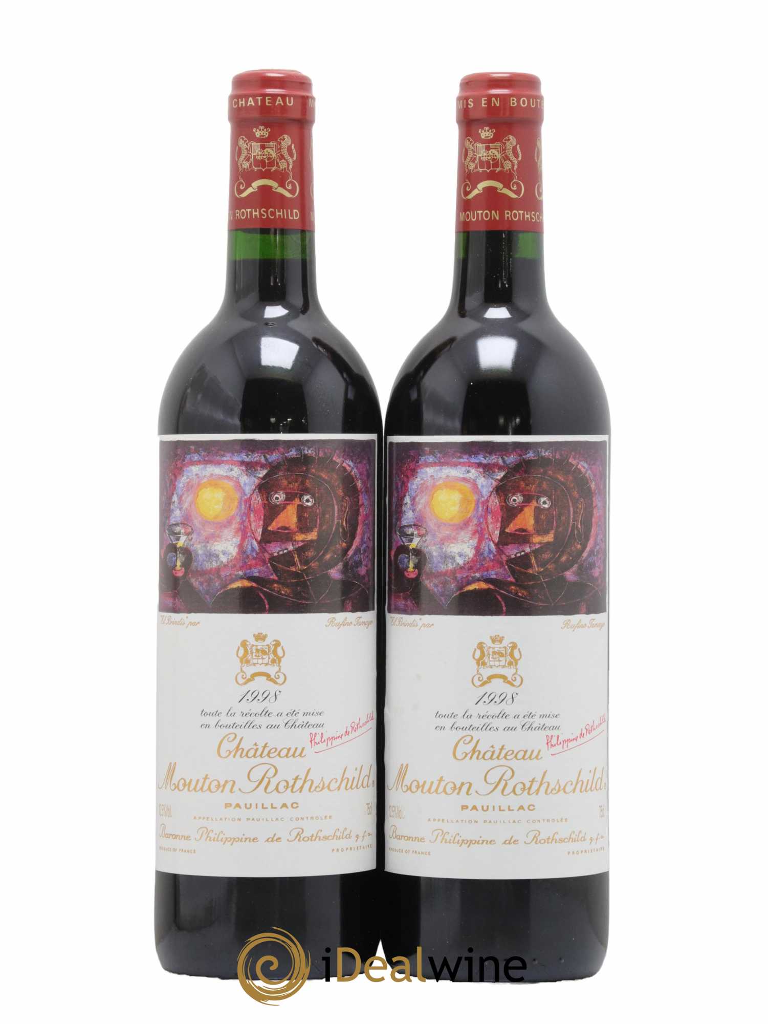 Château Mouton Rothschild 1er Grand Cru Classé 1998 - Lot de 2 bouteilles - 0