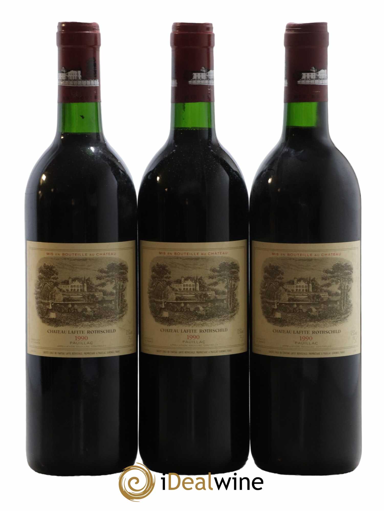 Château Lafite Rothschild 1er Grand Cru Classé 1990 - Lot de 3 bouteilles - 0