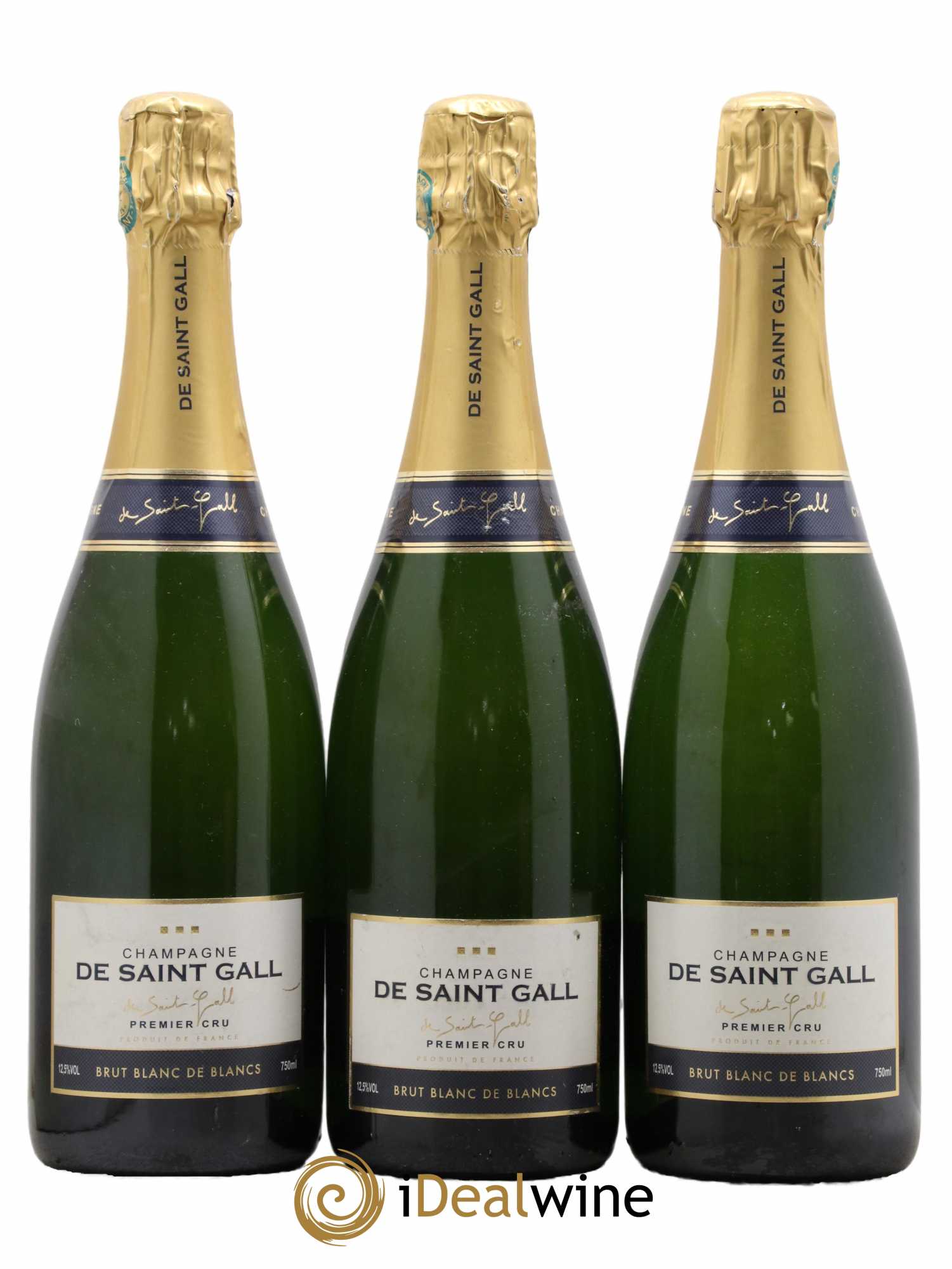 Champagne 1er cru Blanc de Blancs Maison De Saint Gall - Lot de 3 bouteilles - 0