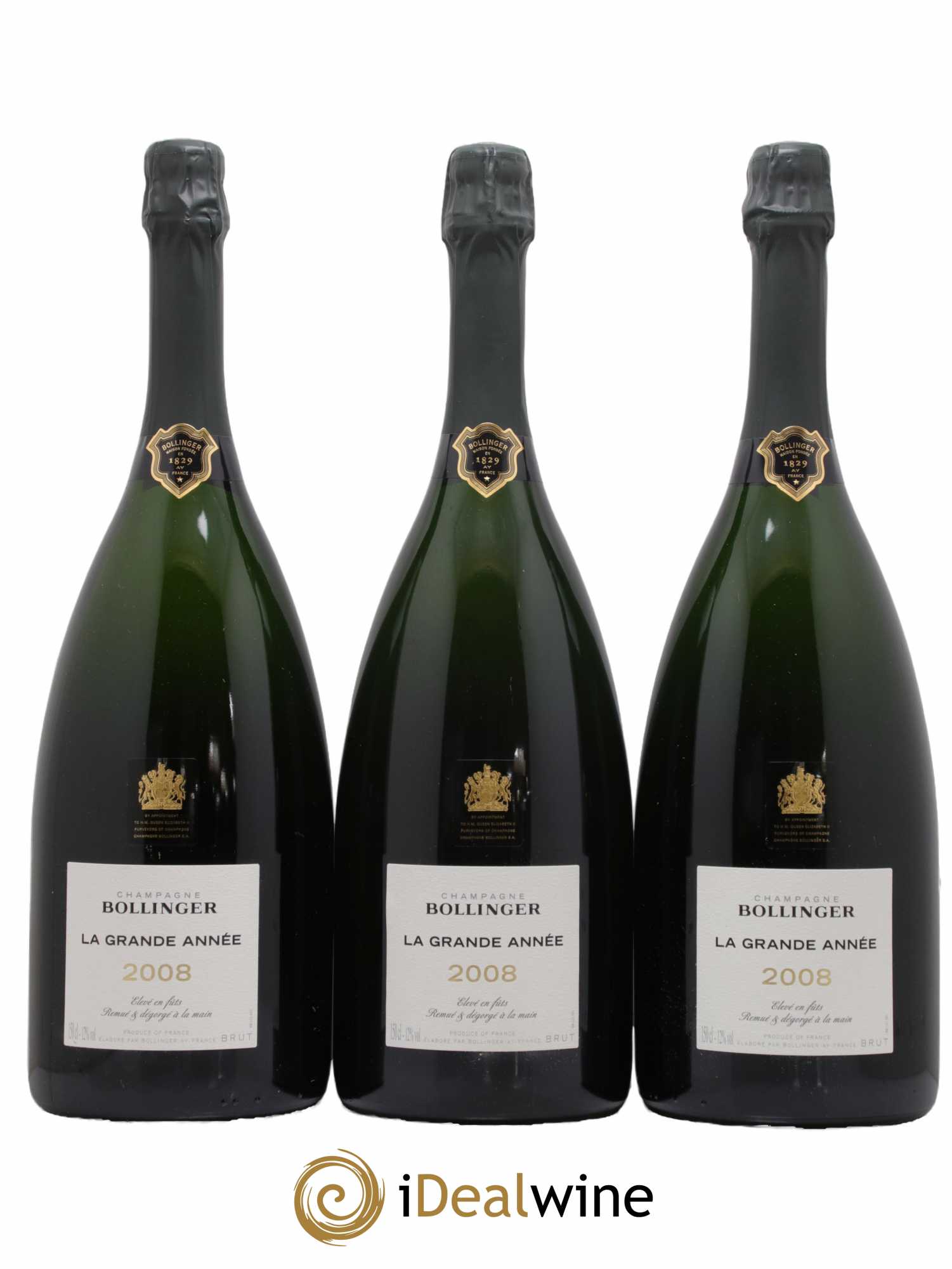 La Grande Année Brut Bollinger 2008 - Lot de 3 magnums - 0