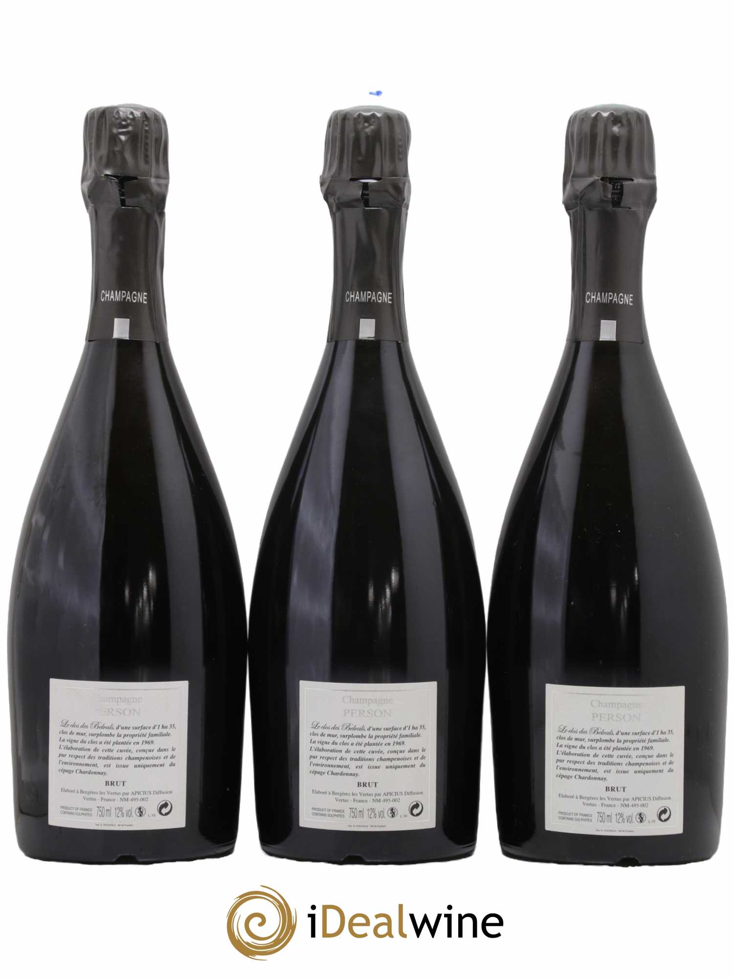 Champagne Person Brut Clos des Belvals 2006 - Lot de 3 bouteilles - 1