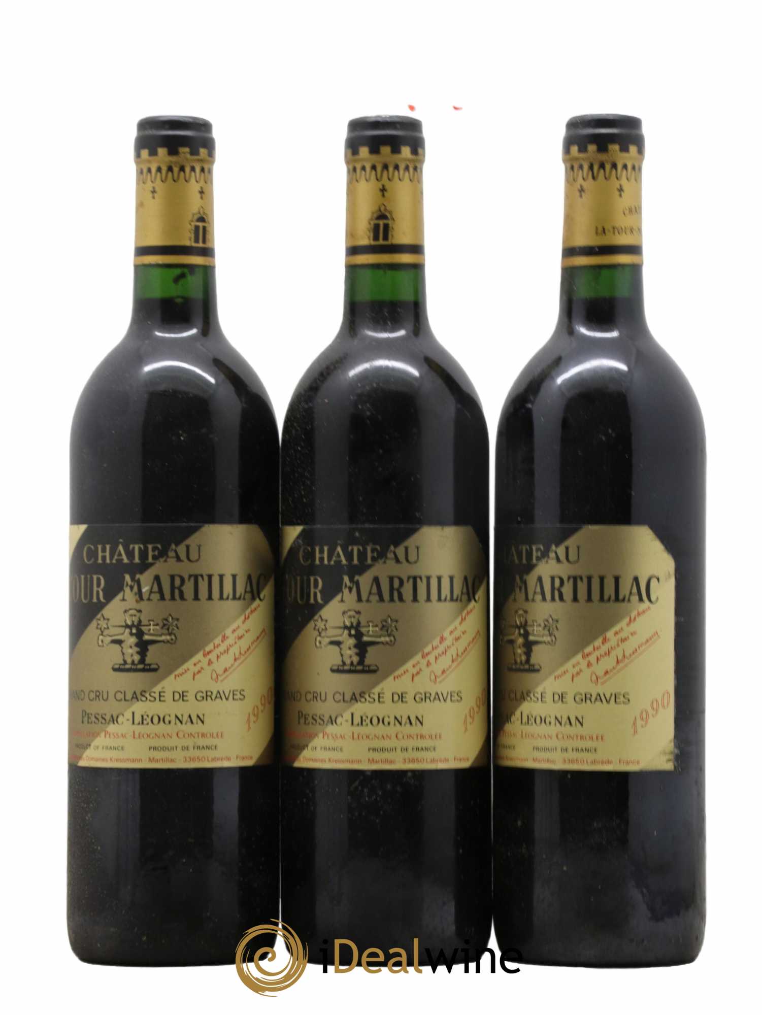 Château Latour-Martillac Cru Classé de Graves 1990 - Lot de 3 bouteilles - 0