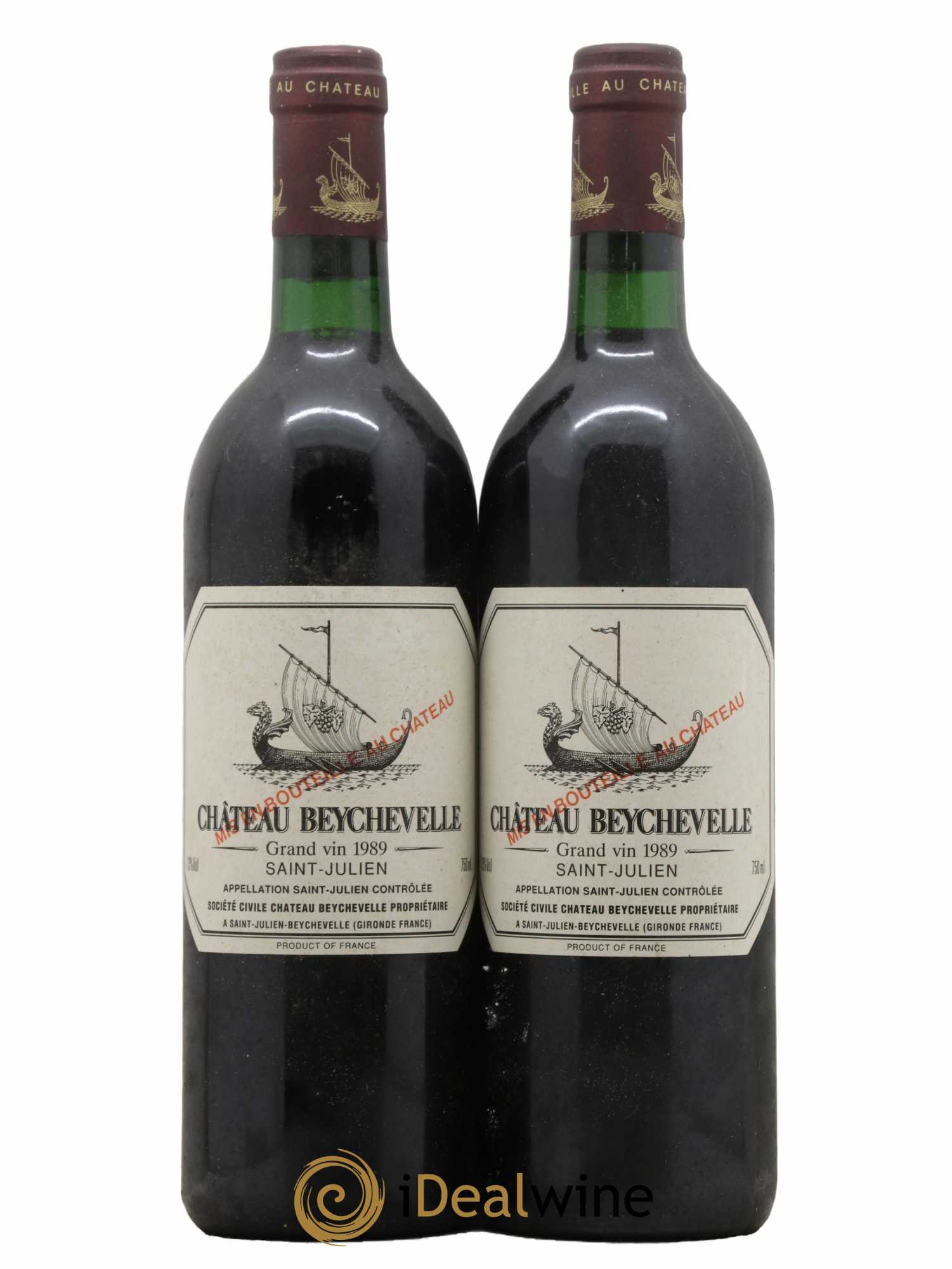 Château Beychevelle 4ème Grand Cru Classé 1989 - Lot de 2 bouteilles - 0