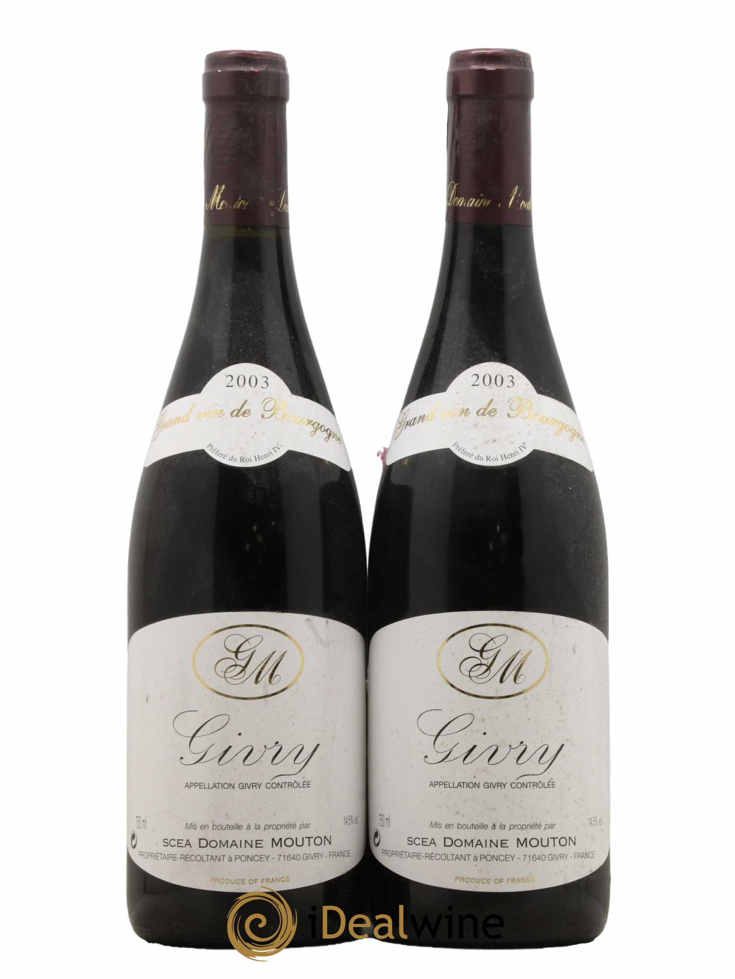 Givry Domaine Mouton 2003 - Lot de 2 bouteilles - 0