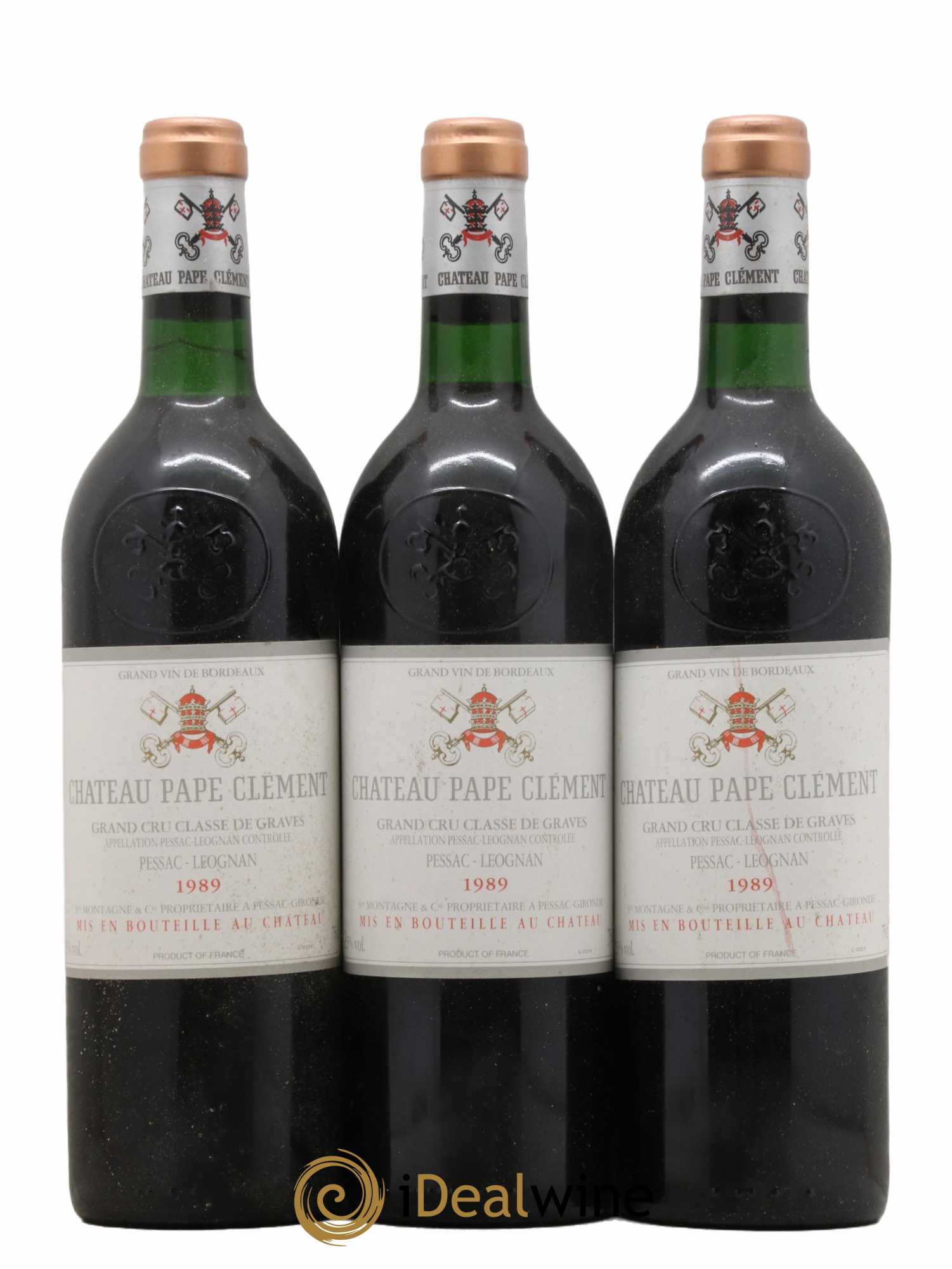 Château Pape Clément Cru Classé de Graves 1989 - Lot de 3 bouteilles - 0