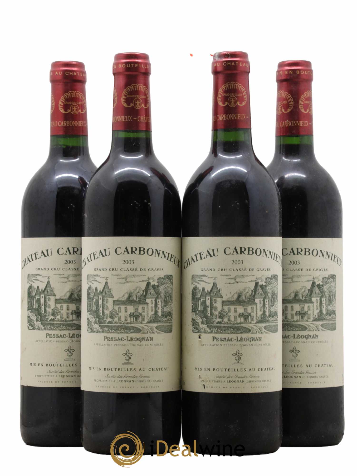 Château Carbonnieux Cru Classé de Graves 2003 - Lot de 4 bouteilles - 0