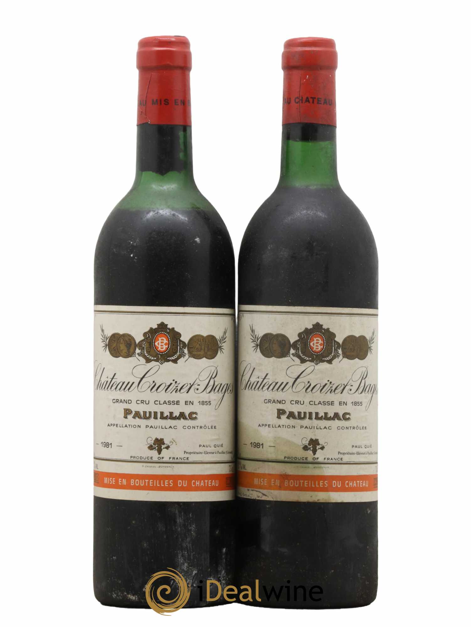 Château Croizet Bages 5ème Grand Cru Classé 1981 - Lot de 2 bouteilles - 0