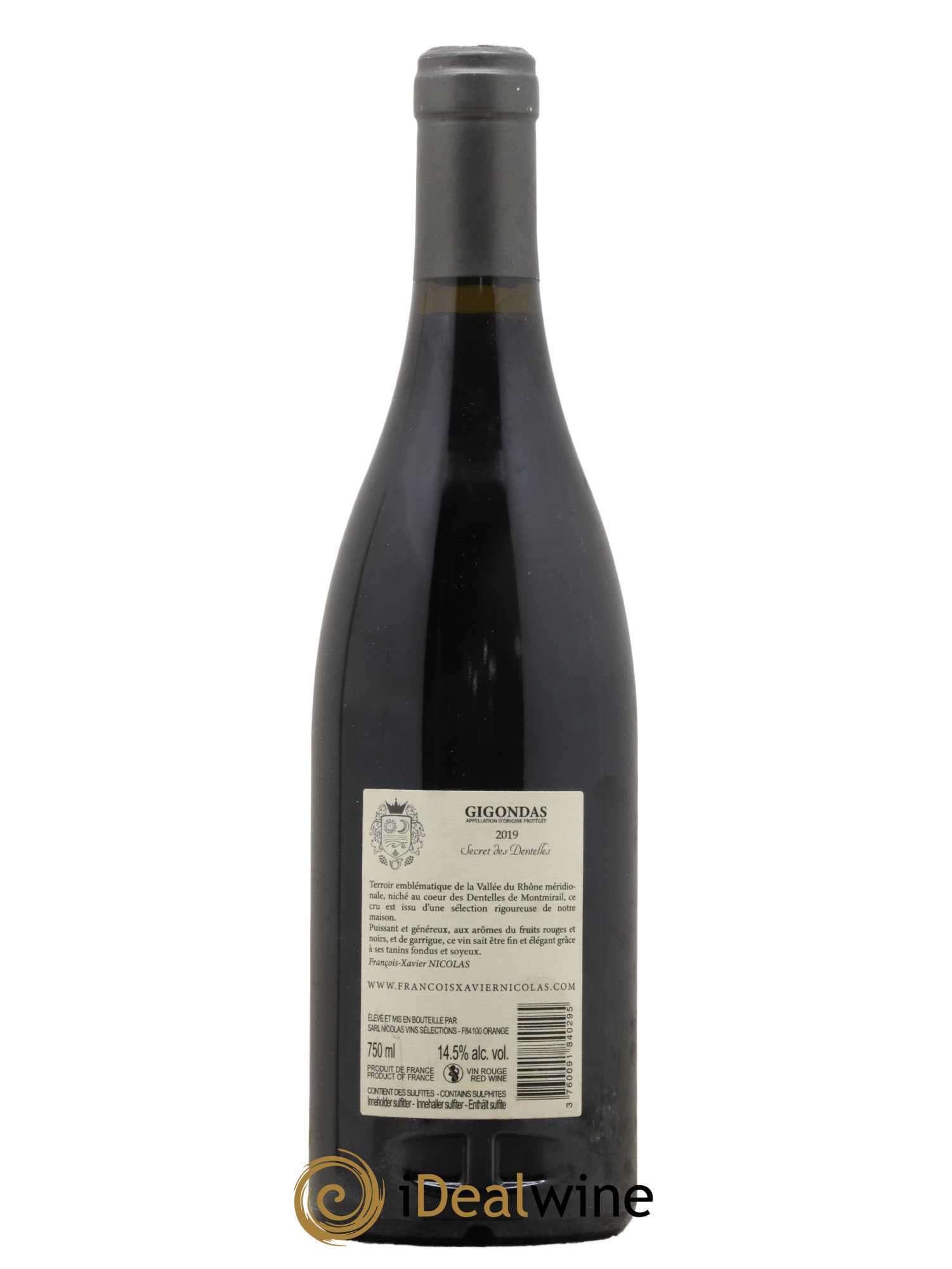 Gigondas Le Secret Des Dentelles Nicolas 2019 - Lot de 1 bouteille - 1