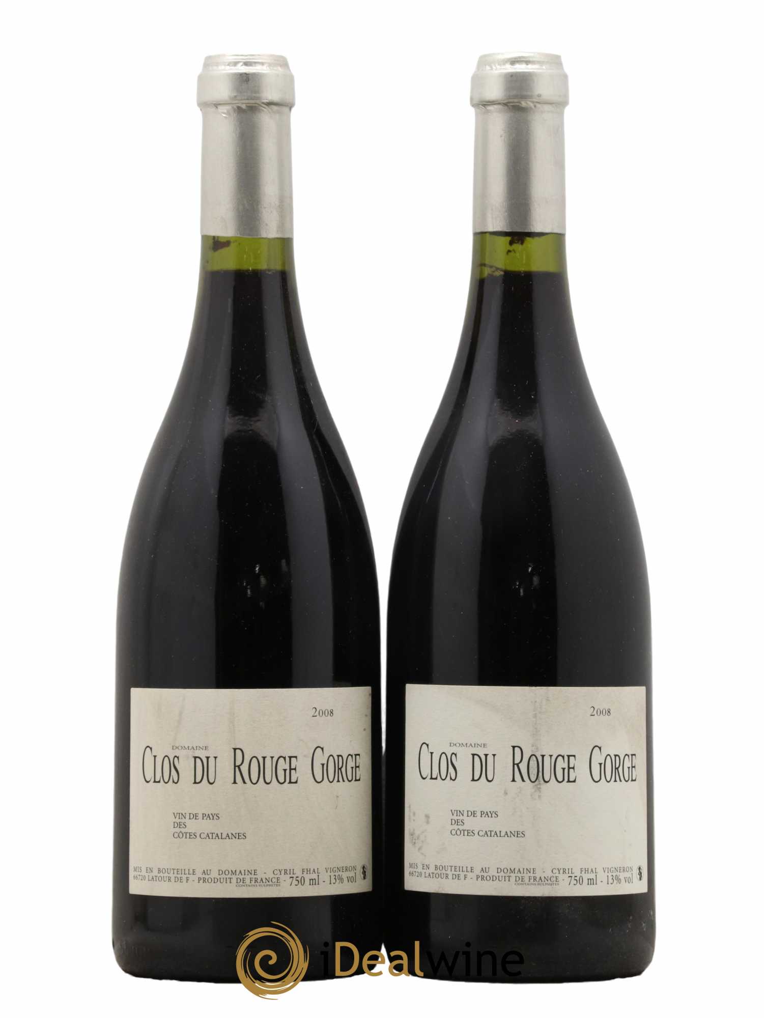 Côtes Catalanes Clos du Rouge Gorge Cyril Fhal 2008 - Lot de 2 bouteilles - 0