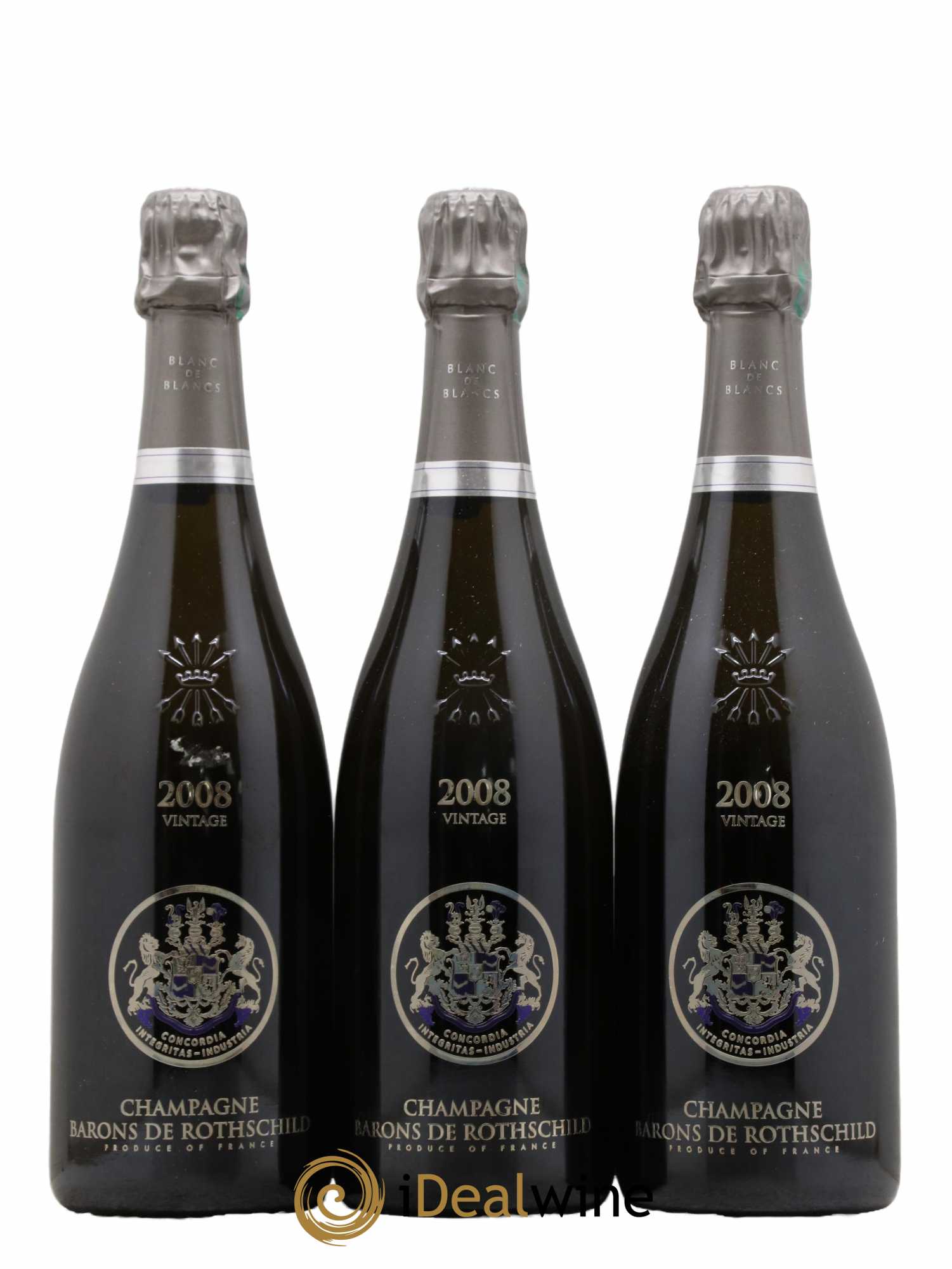 Champagne Brut Blanc de Blancs Barons de Rothschild 2008 - Lot de 3 bouteilles - 0