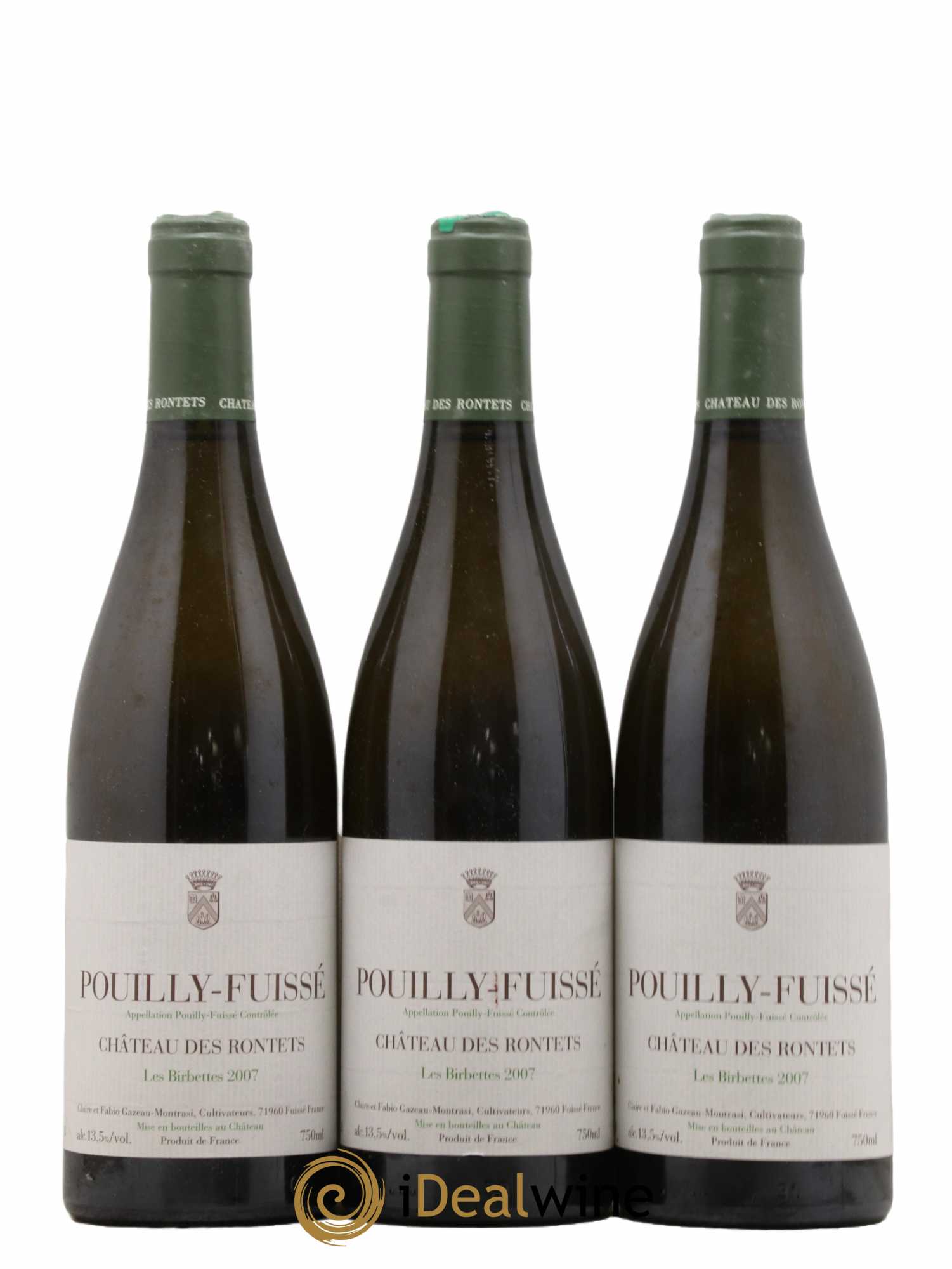 Pouilly-Fuissé Les Birbettes Château des Rontets 2007 - Lot de 3 bouteilles - 0