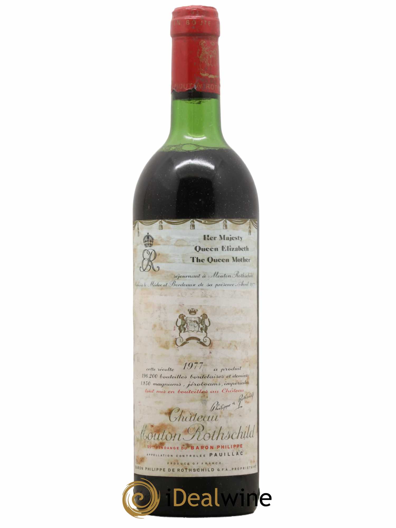 Château Mouton Rothschild 1er Grand Cru Classé 1977 - Lot de 1 bouteille - 0