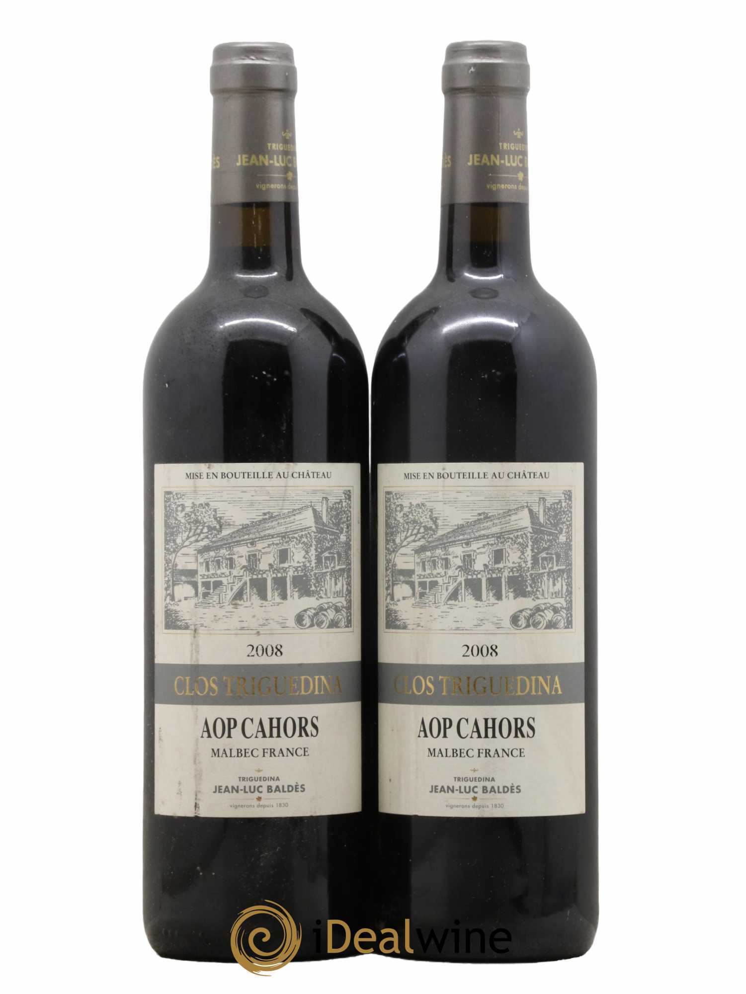 Cahors Clos Triguedina Jean-Luc Baldès 2008 - Lot de 2 bouteilles - 0