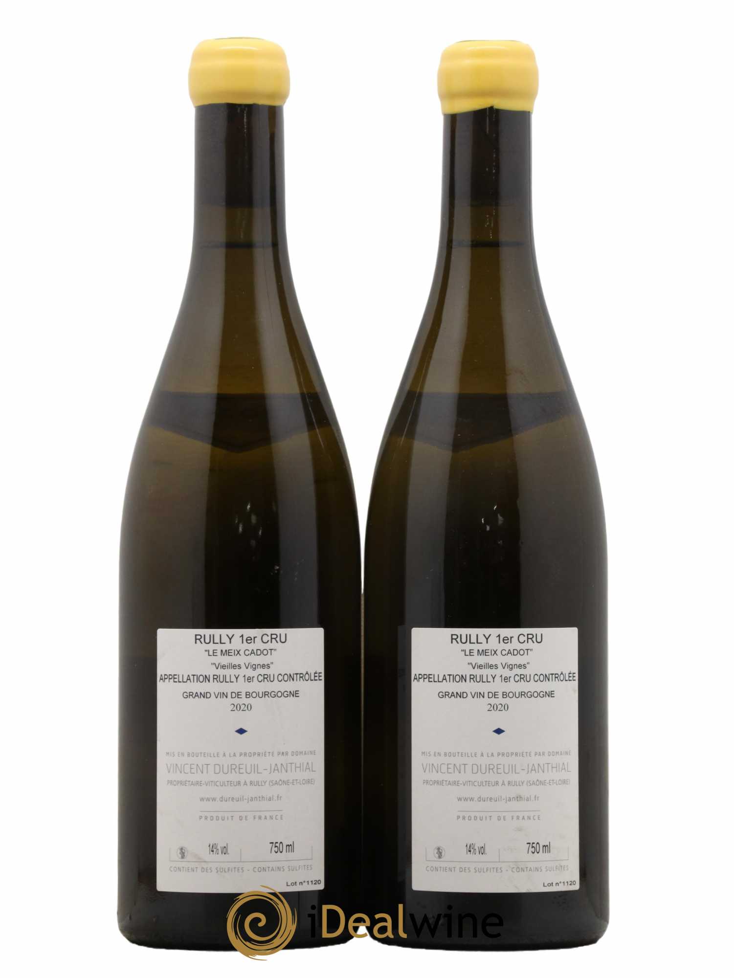 Rully 1er Cru Le Meix Cadot Vieilles Vignes Vincent Dureuil-Janthial 2020 - Lot de 2 bouteilles - 1