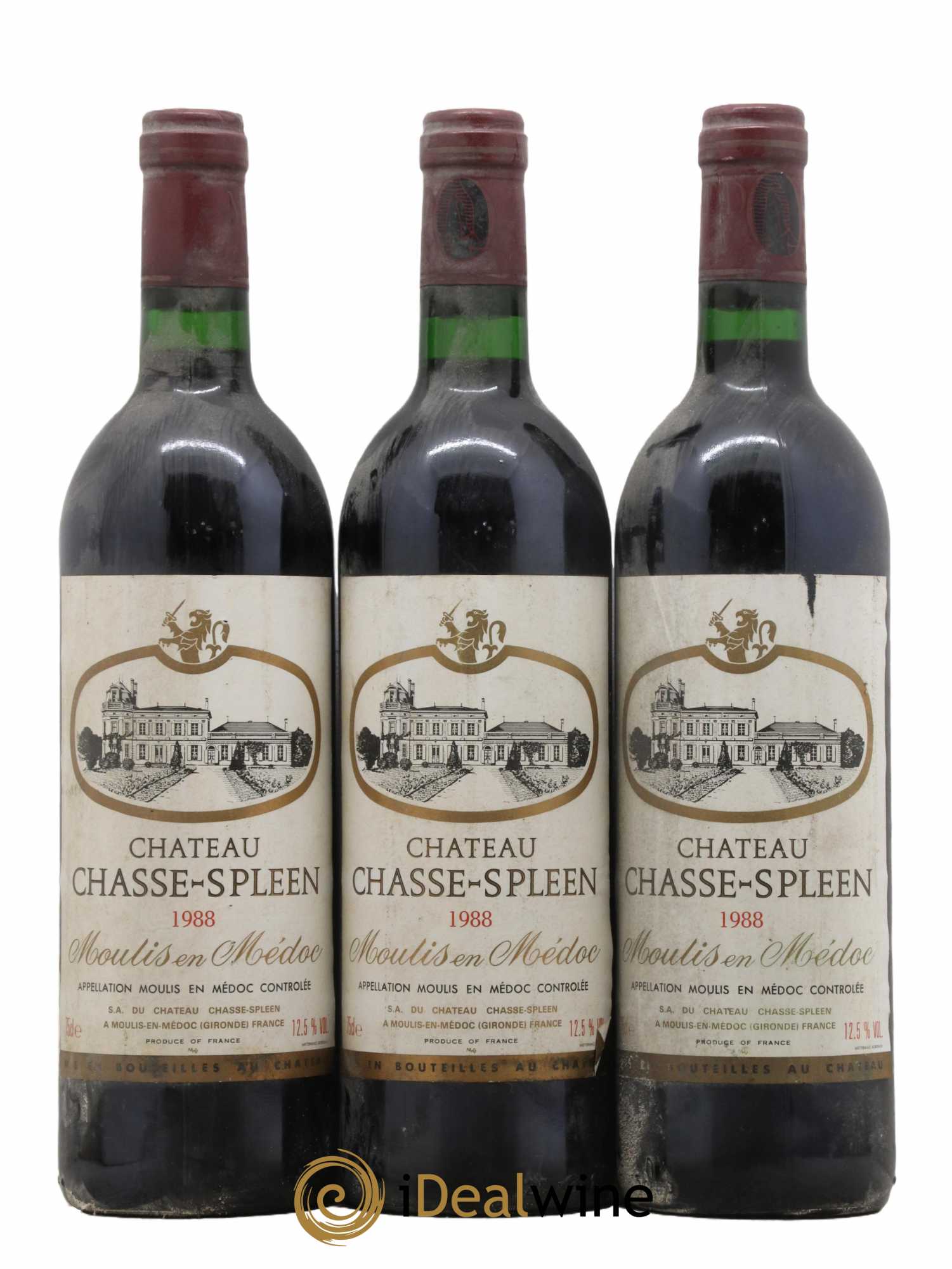 Château Chasse Spleen 1988 - Lot de 3 bouteilles - 0