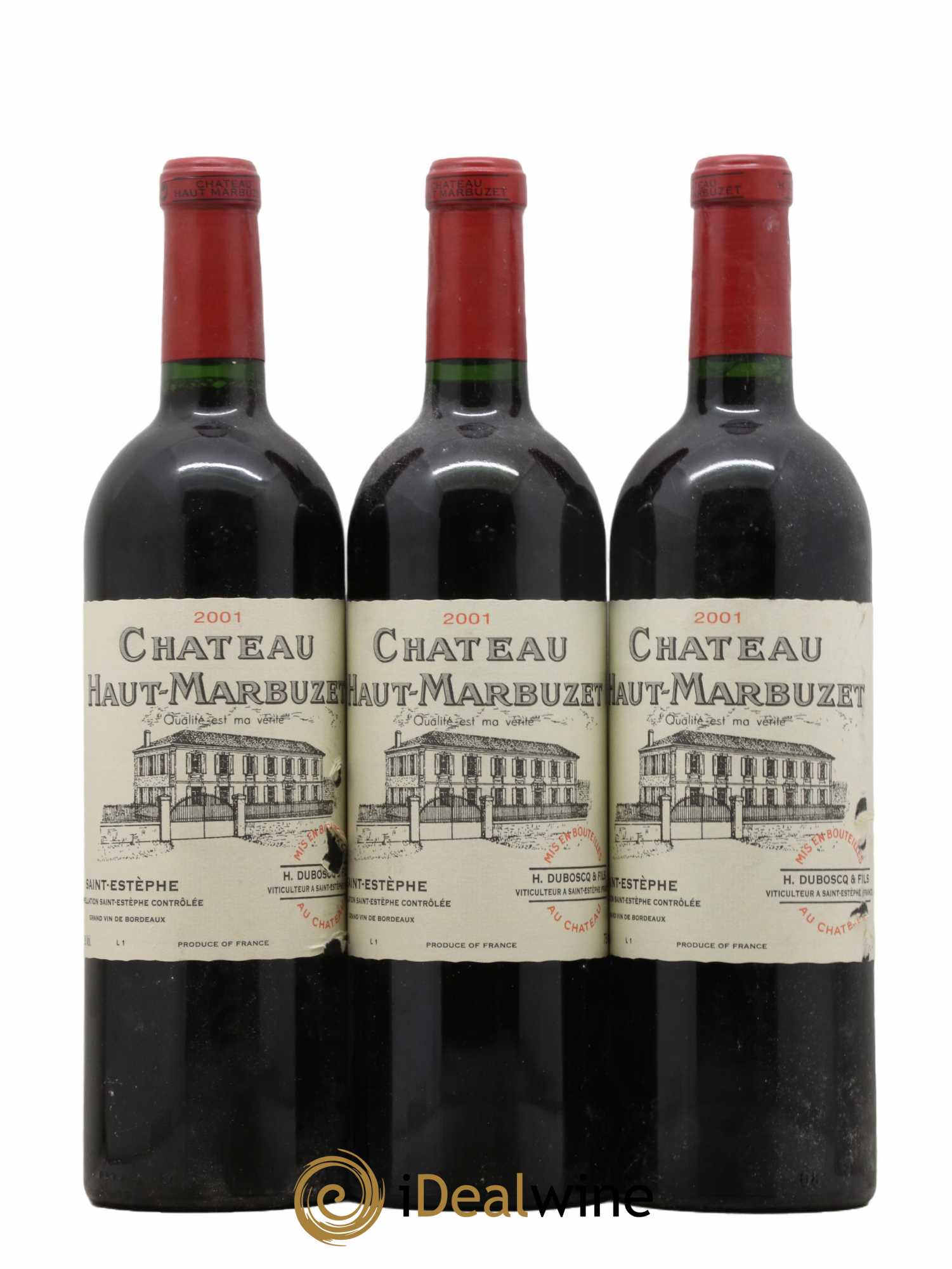 Château Haut Marbuzet 2001 - Lot de 3 bouteilles - 0