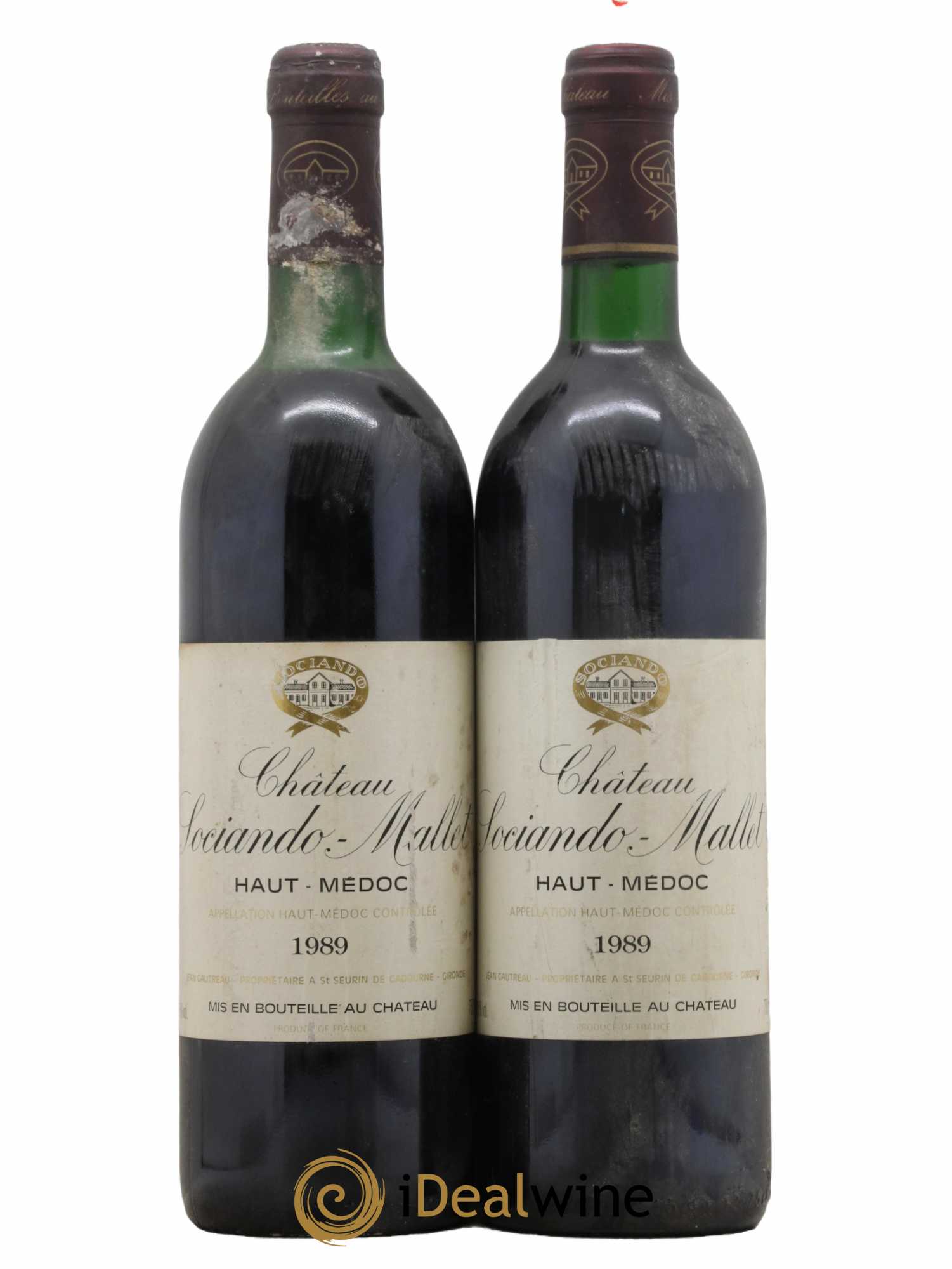 Château Sociando Mallet 1989 - Lot de 2 bouteilles - 0