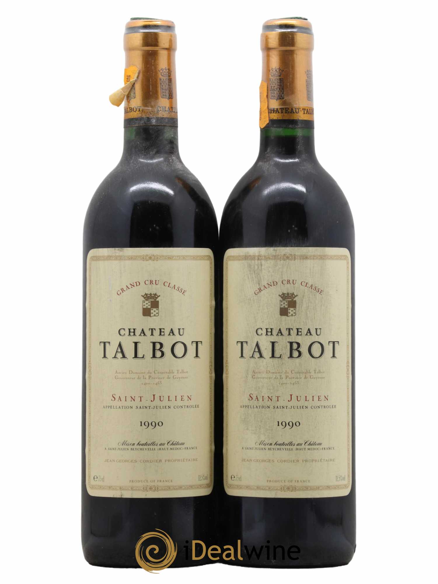 Château Talbot 4ème Grand Cru Classé 1990 - Lot de 2 bouteilles - 0