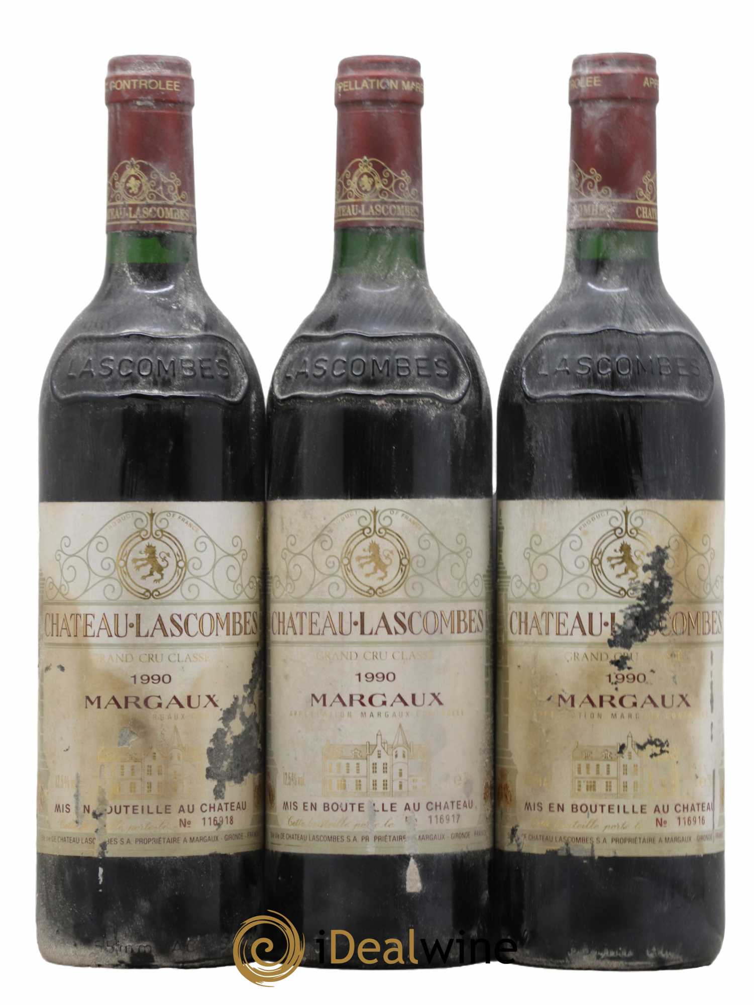 Château Lascombes 2ème Grand Cru Classé 1990 - Posten von 3 Flaschen - 0