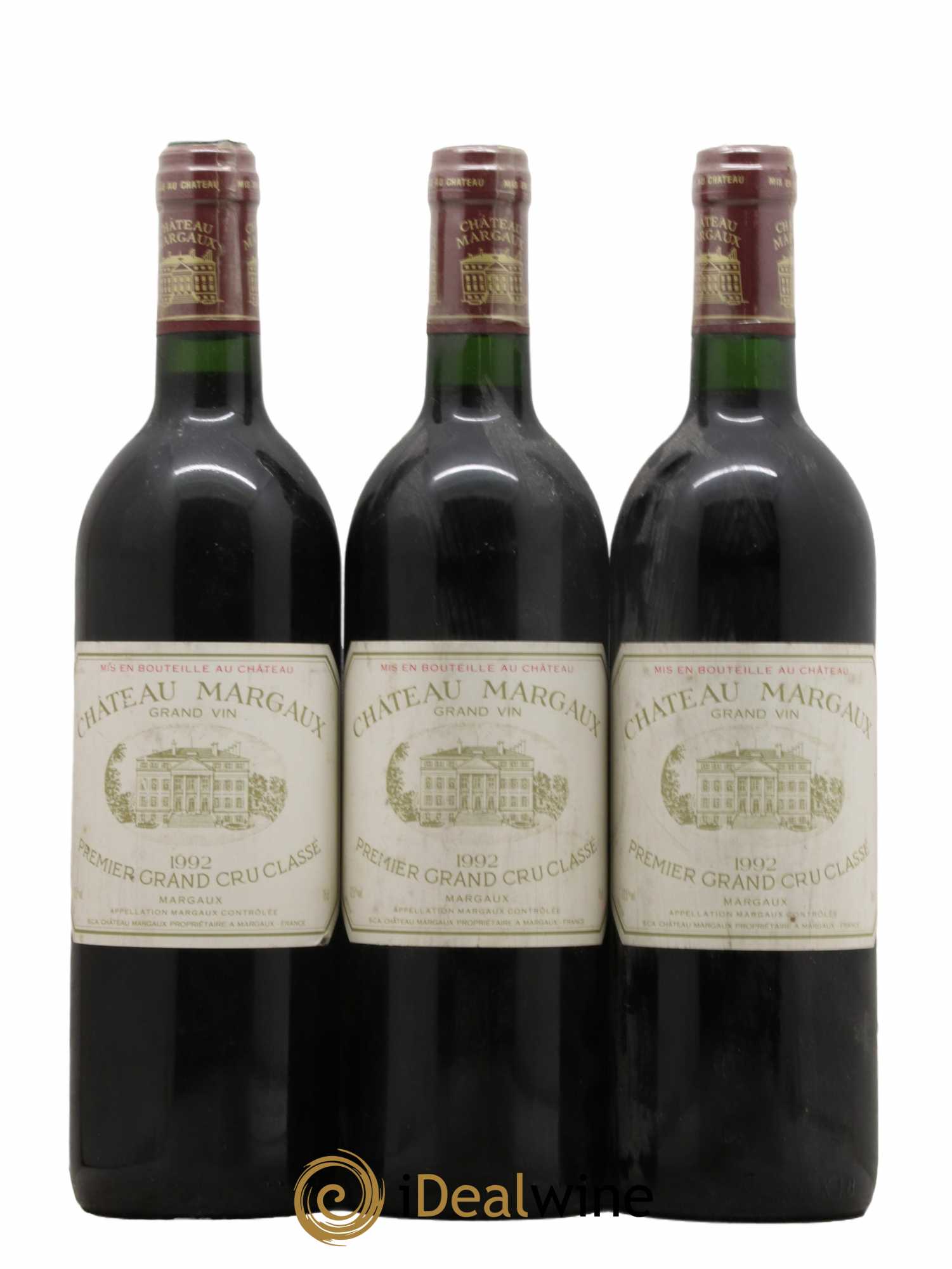 Château Margaux 1er Grand Cru Classé 1992 - Lot de 3 bouteilles - 0