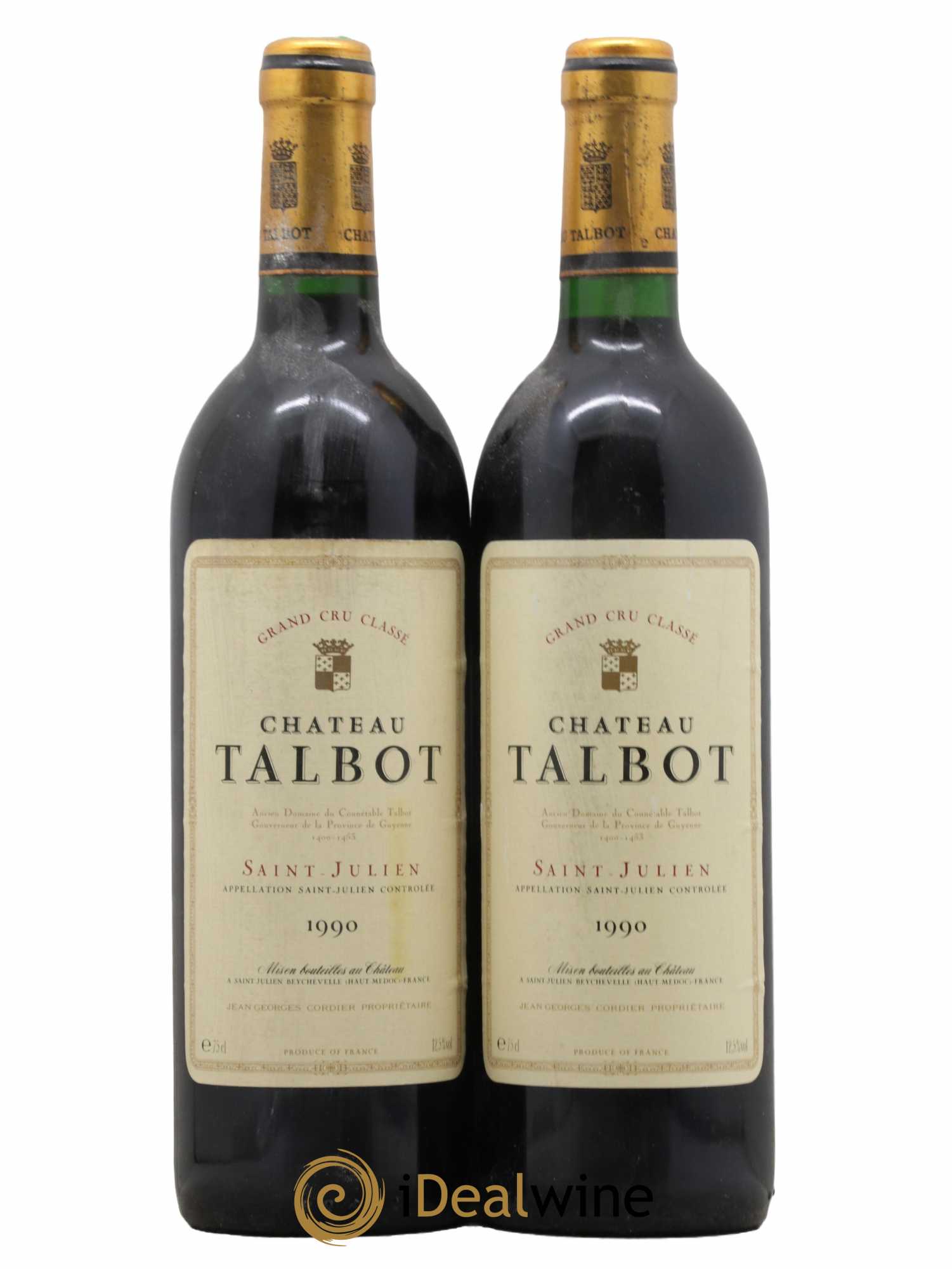 Château Talbot 4ème Grand Cru Classé 1990 - Lot de 2 bouteilles - 0