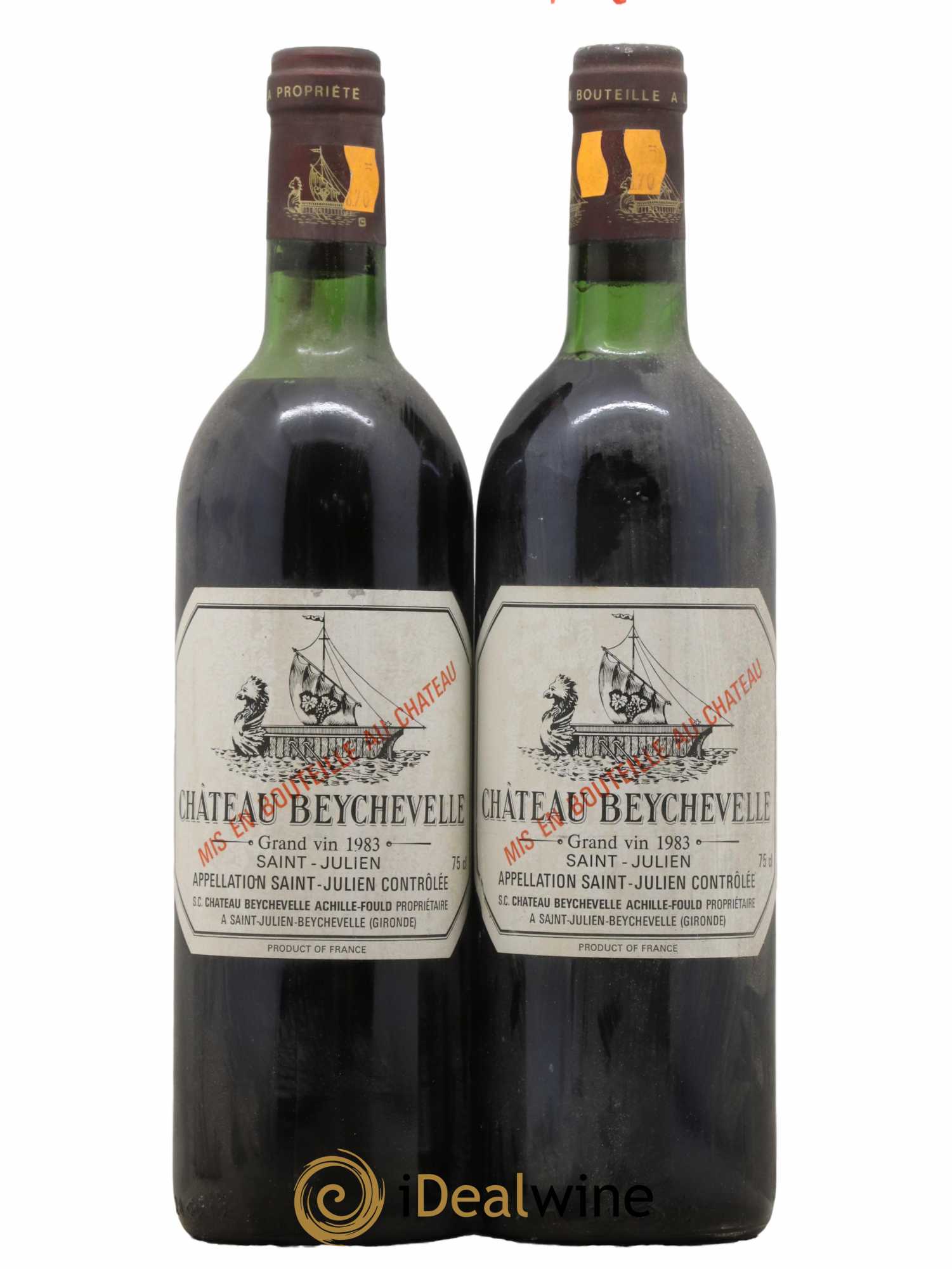 Château Beychevelle 4ème Grand Cru Classé 1983 - Lot de 2 bouteilles - 0