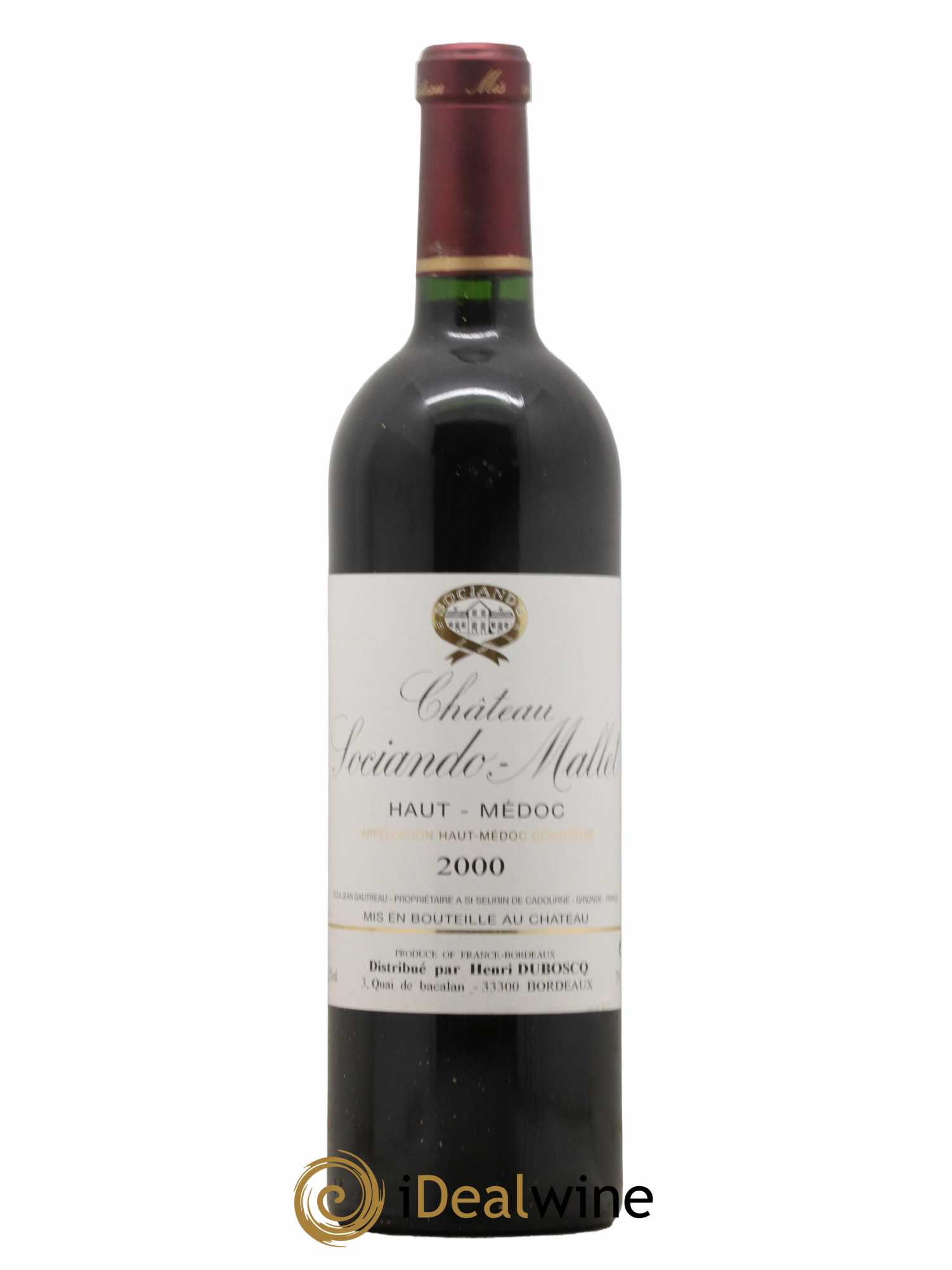 Château Sociando Mallet 2000 - Lot de 1 bouteille - 0