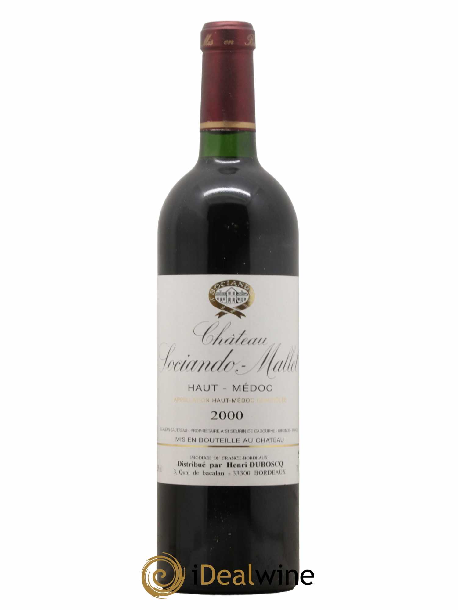 Château Sociando Mallet 2000 - Lot de 1 bouteille - 0