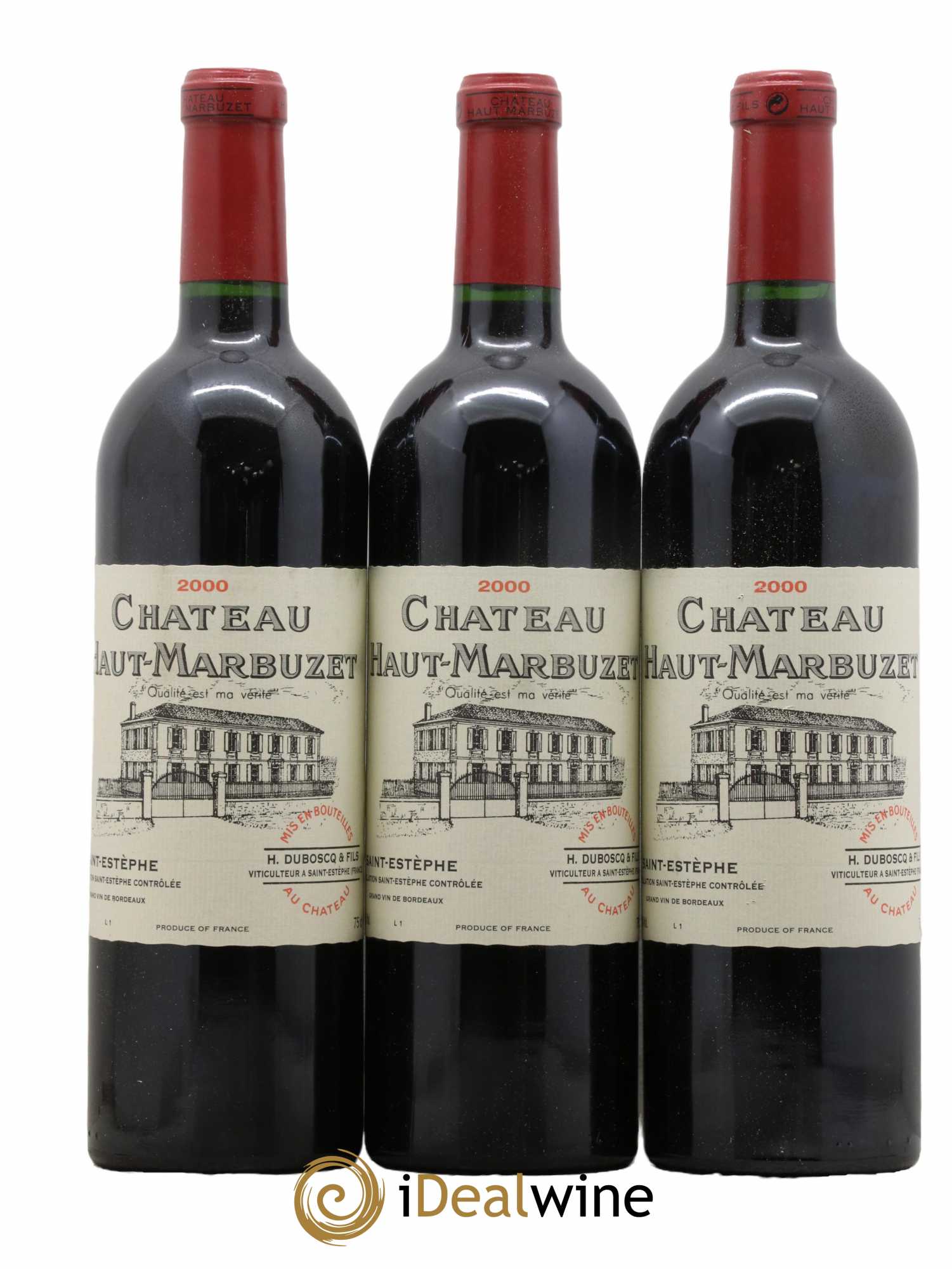 Château Haut Marbuzet 2000 - Lot de 3 bouteilles - 0