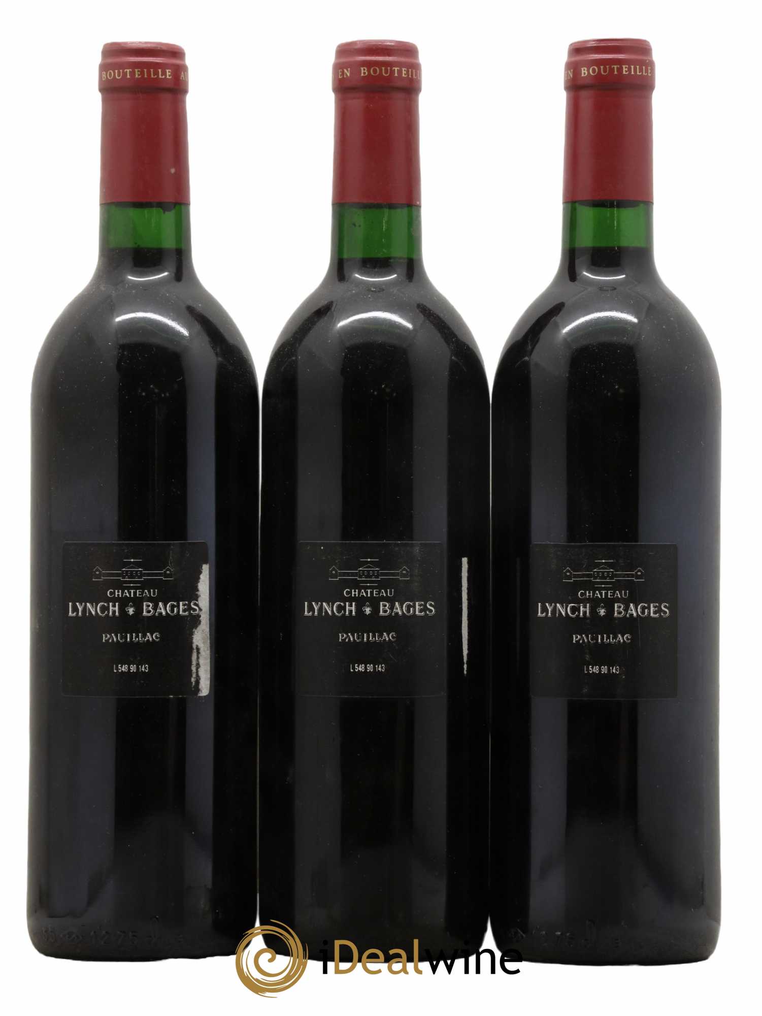 Château Lynch Bages 5ème Grand Cru Classé 1990 - Lot de 3 bouteilles - 1