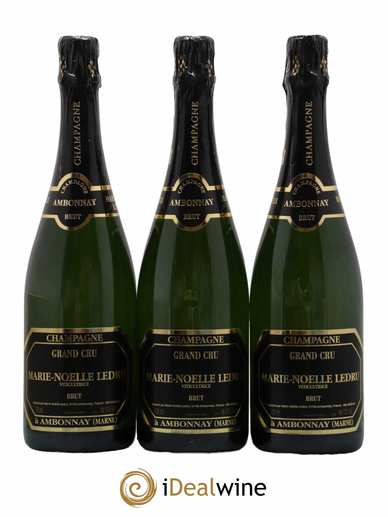 Champagne Brut Grand Cru Marie-Noelle Ledru - Lot de 3 bouteilles - 0