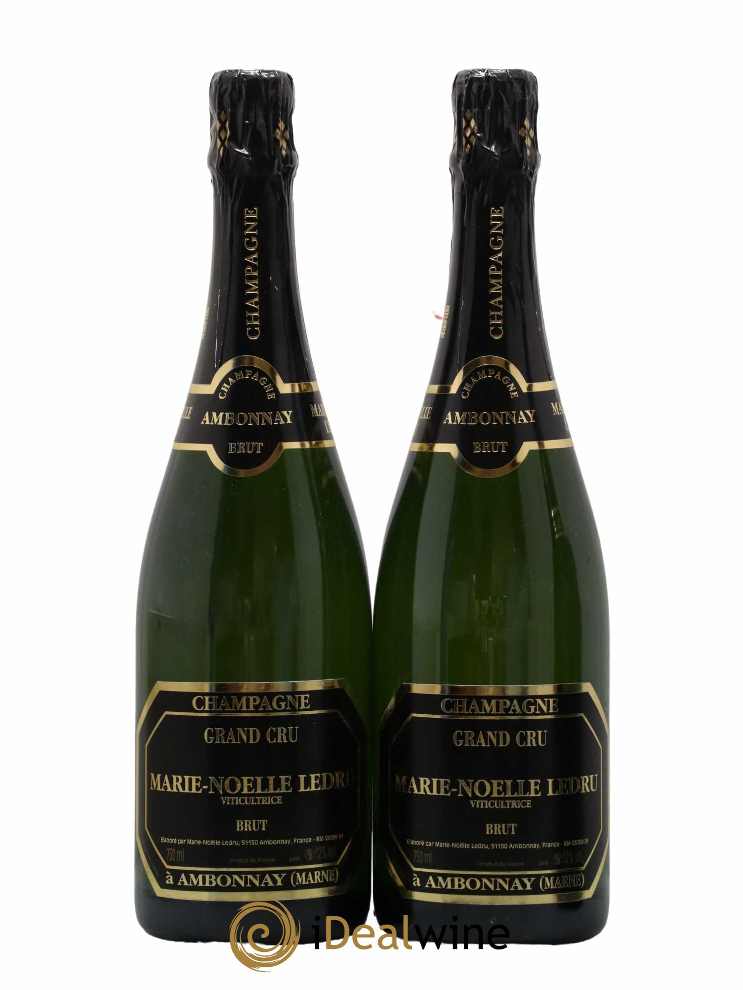 Champagne Brut Grand Cru Marie-Noelle Ledru - Lot de 2 bouteilles - 0