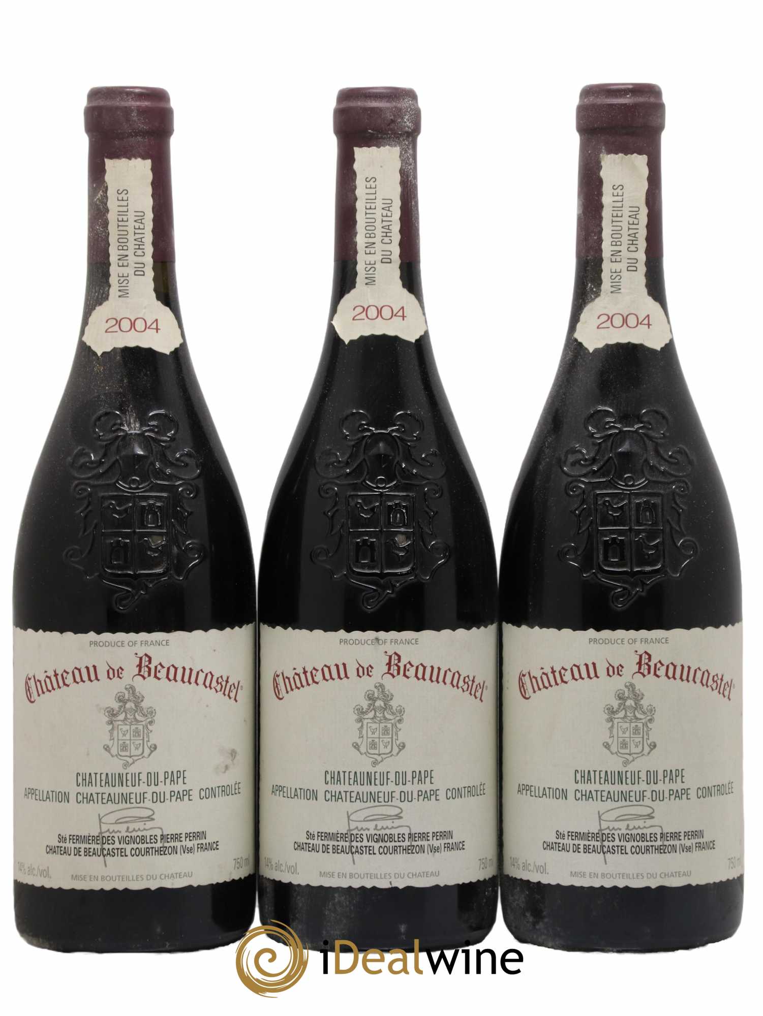 Châteauneuf-du-Pape Château de Beaucastel Famille Perrin 2004 - Lot de 3 bouteilles - 0