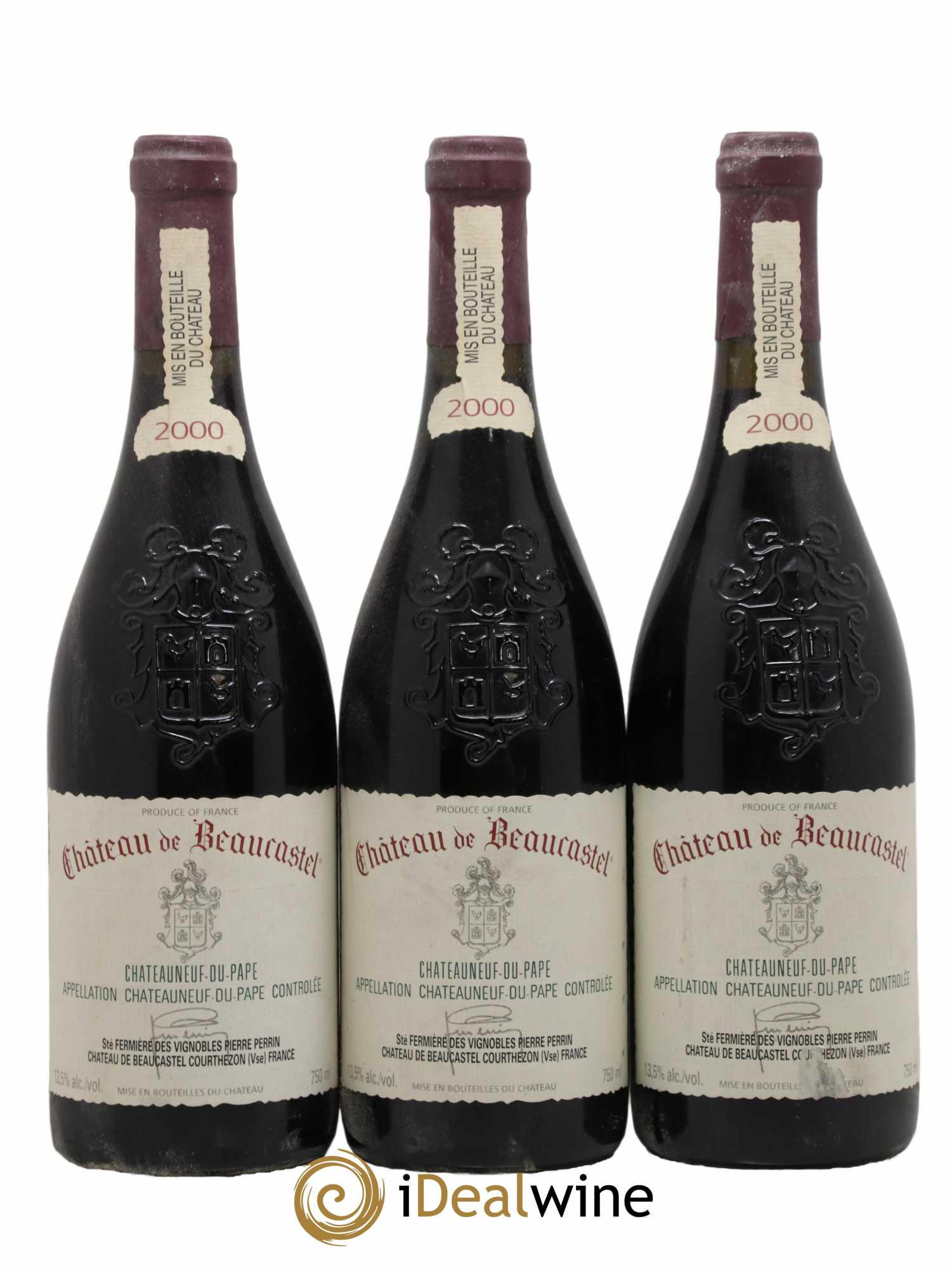 Châteauneuf-du-Pape Château de Beaucastel Famille Perrin 2000 - Lot de 3 bouteilles - 0