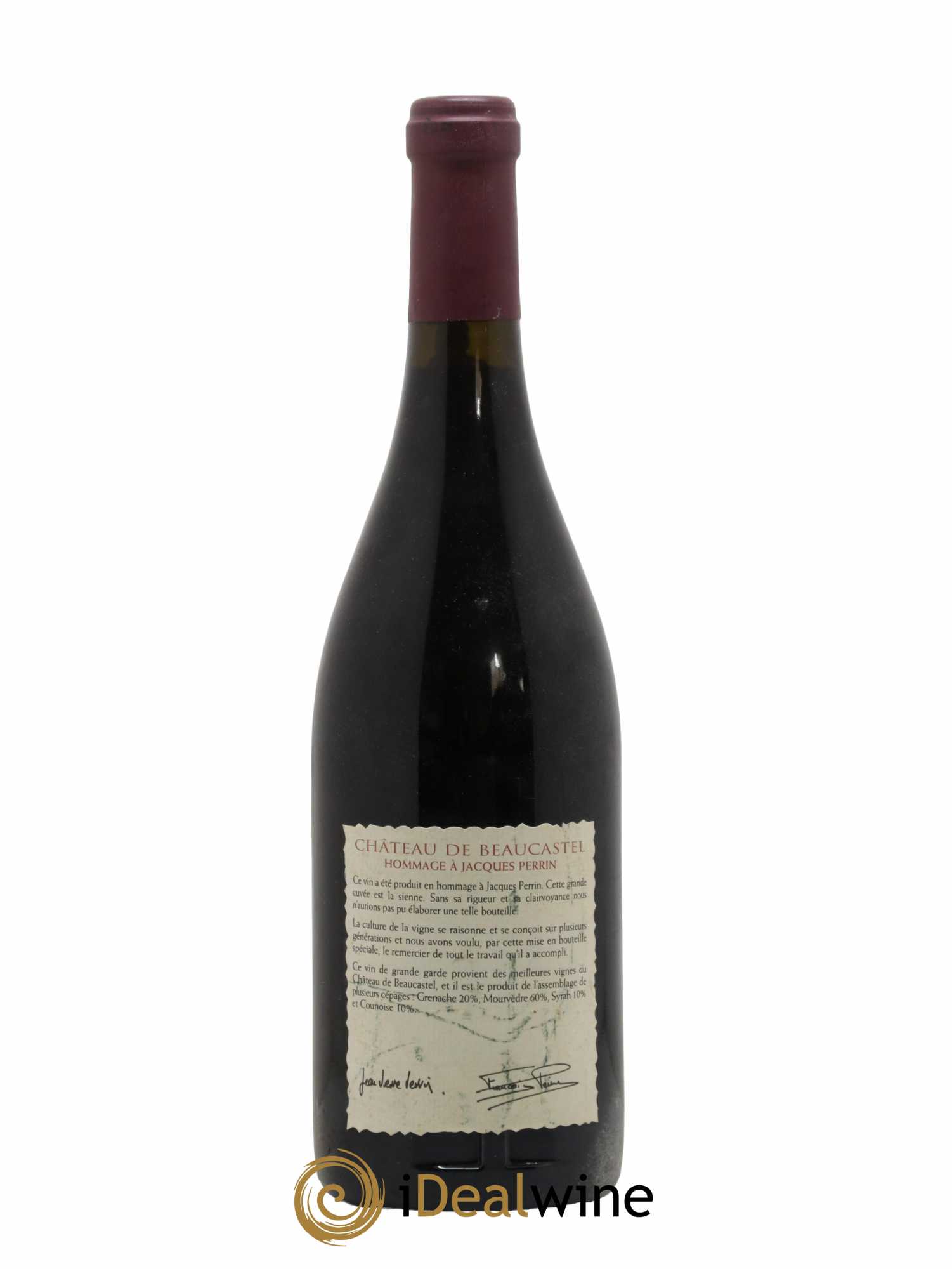 Châteauneuf-du-Pape Château de Beaucastel Hommage à Jacques Perrin Famille Perrin 1999 - Lot de 1 bouteille - 1