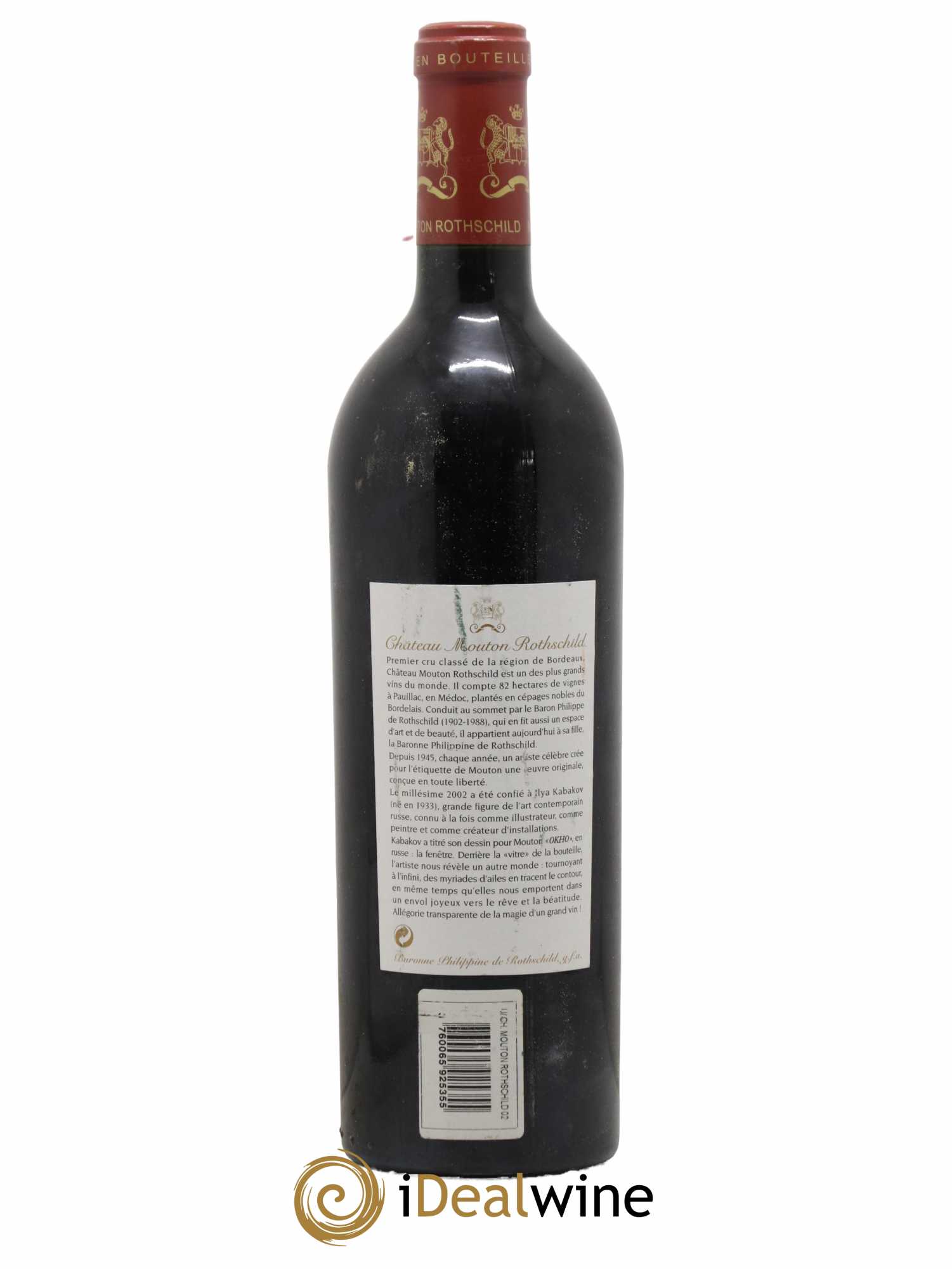 Château Mouton Rothschild 1er Grand Cru Classé 2002 - Lot de 1 bouteille - 1
